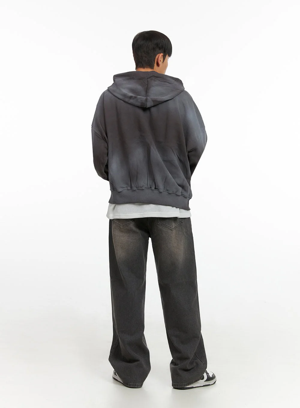 Men's Paint Washed Graphic Zip-Up Hoodie IO420 - Image 8