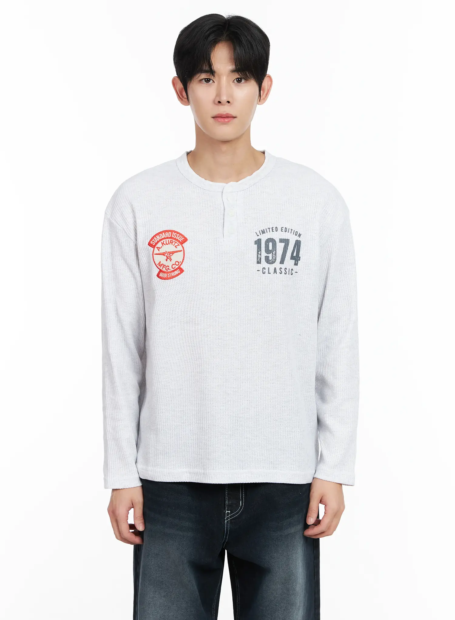 Men's Patch Long Sleeve Tee IM523 - Image 10