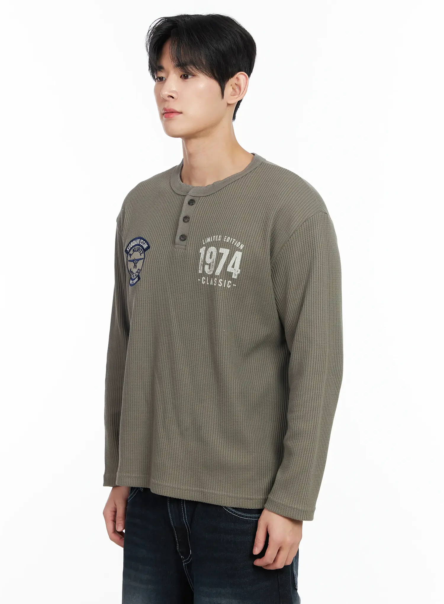 Men's Patch Long Sleeve Tee IM523 - Image 5