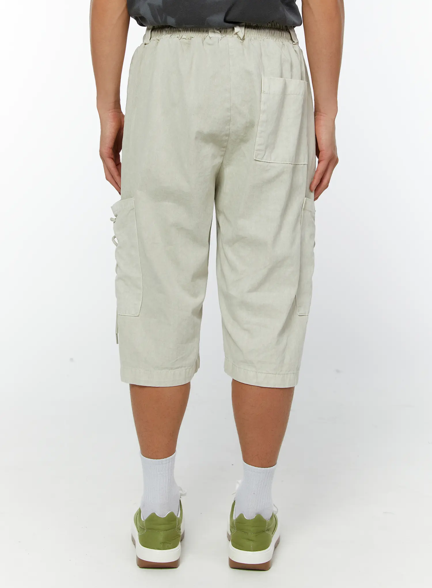 Men's Pigment Dyed Bermuda Shorts (Light Beige) IY513 - Image 2