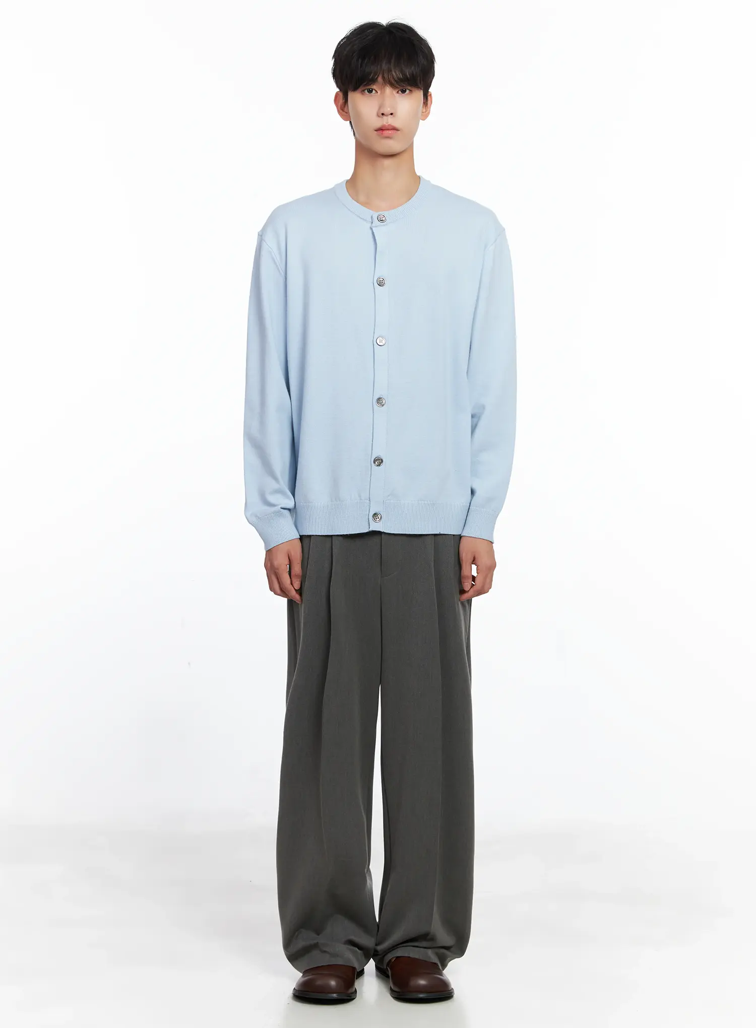 Men's Pintuck Wide-Leg Trousers IS519 - Image 3