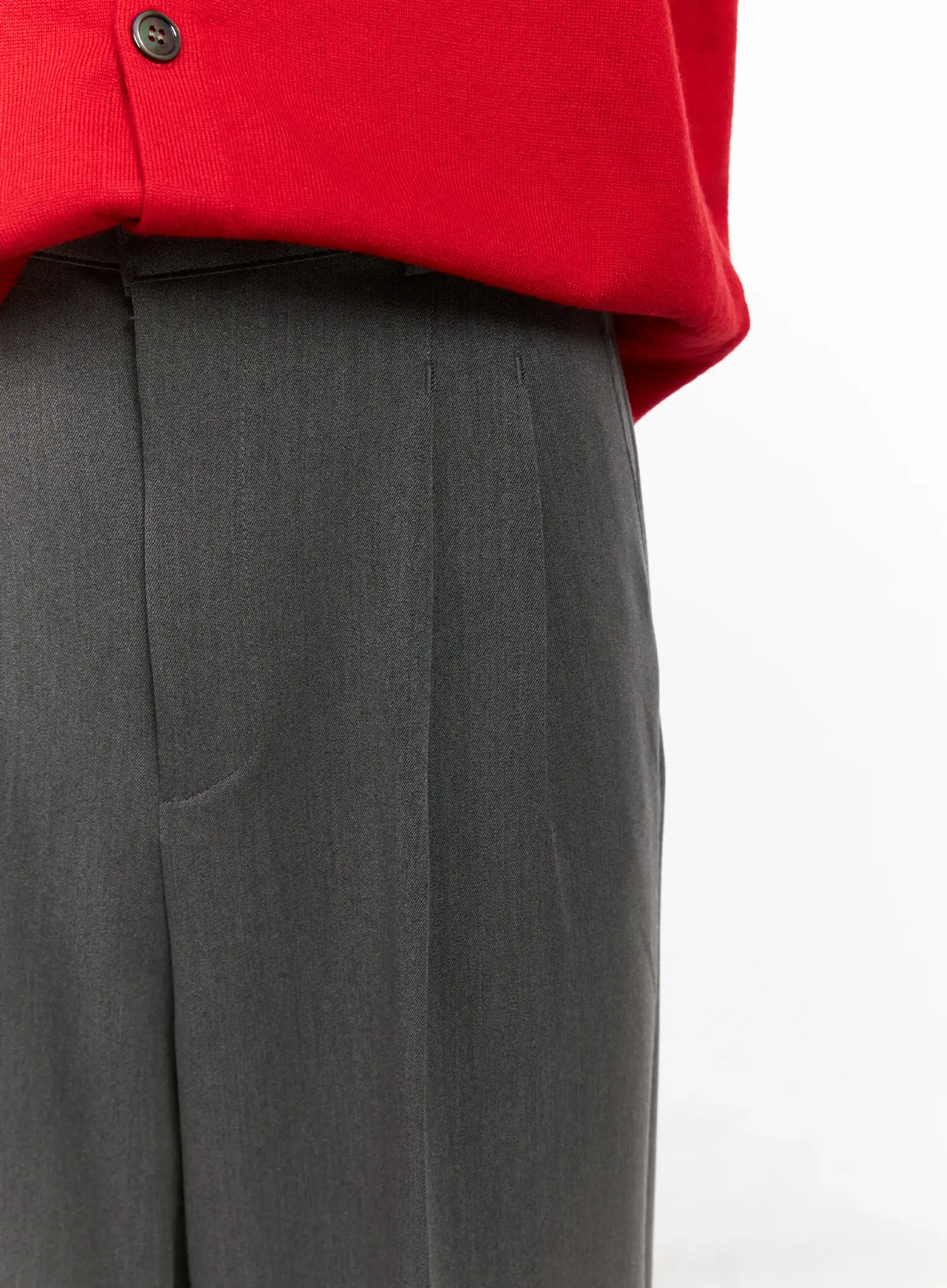 Men's Pintuck Wide-Leg Trousers IS519 - Image 6