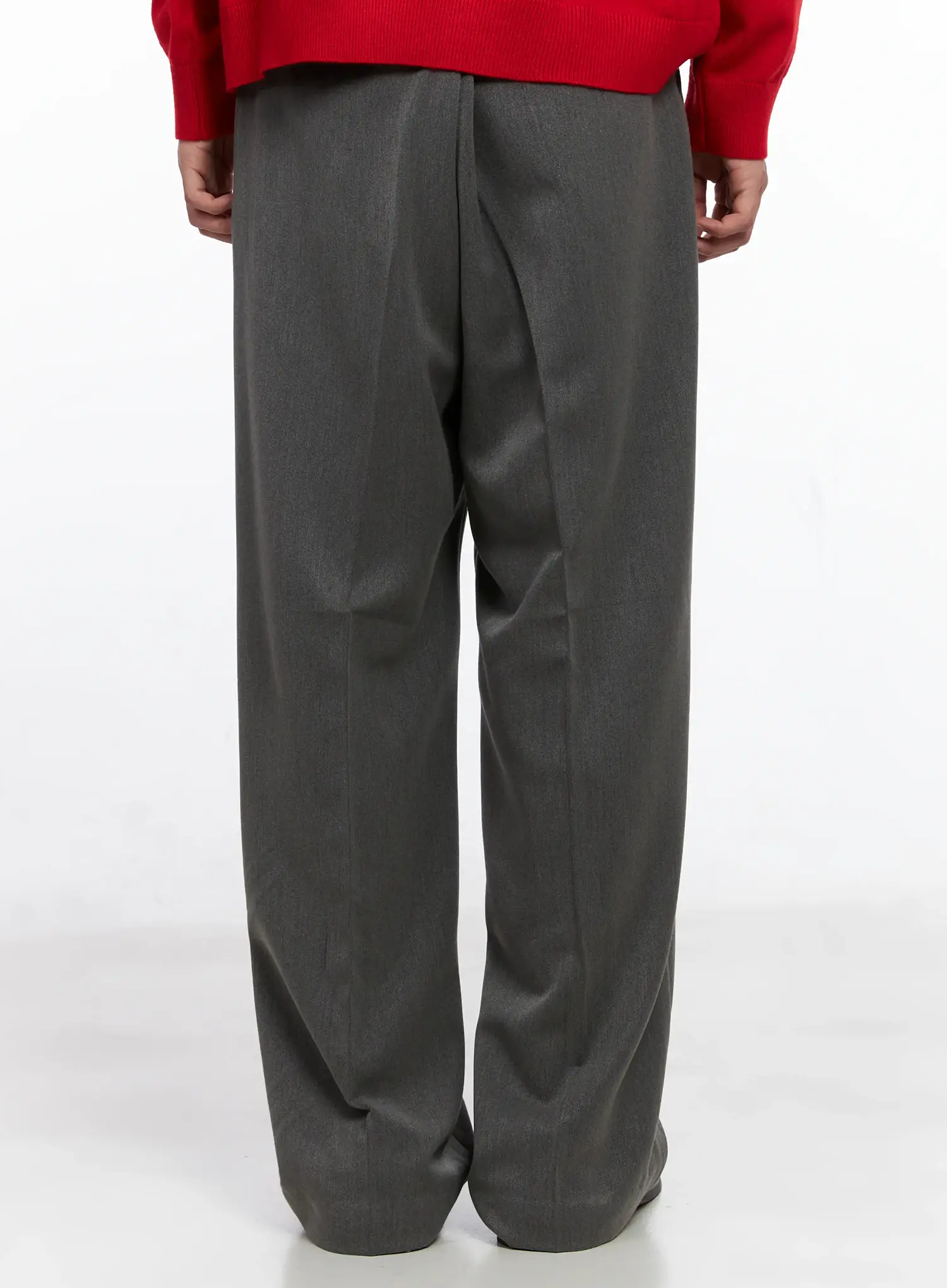 Men's Pintuck Wide-Leg Trousers IS519 - Image 9