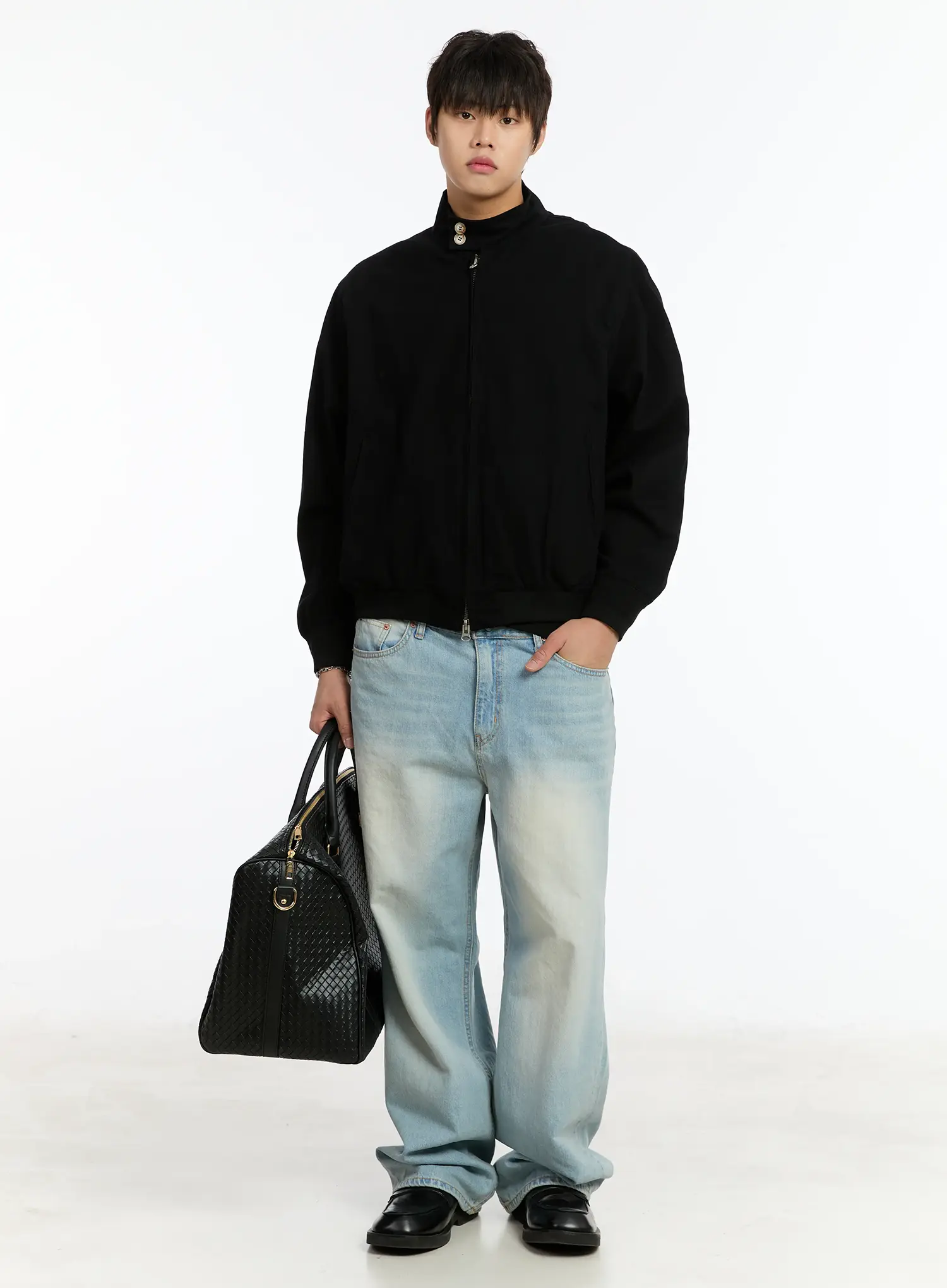 Men's Plaid Harrington Jacket IM502 - Image 9