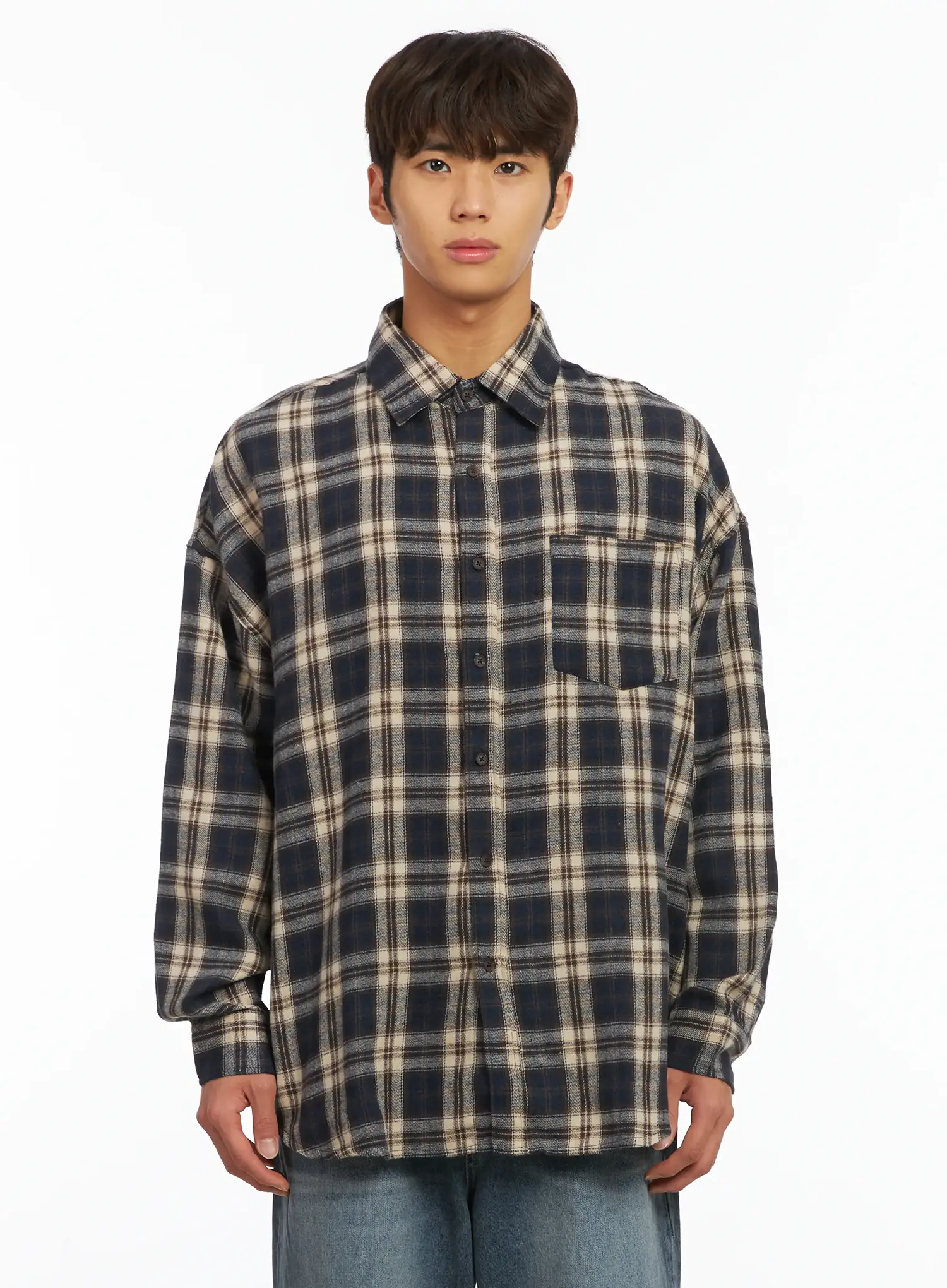Men's Plaid Shirt IJ514 - Image 11