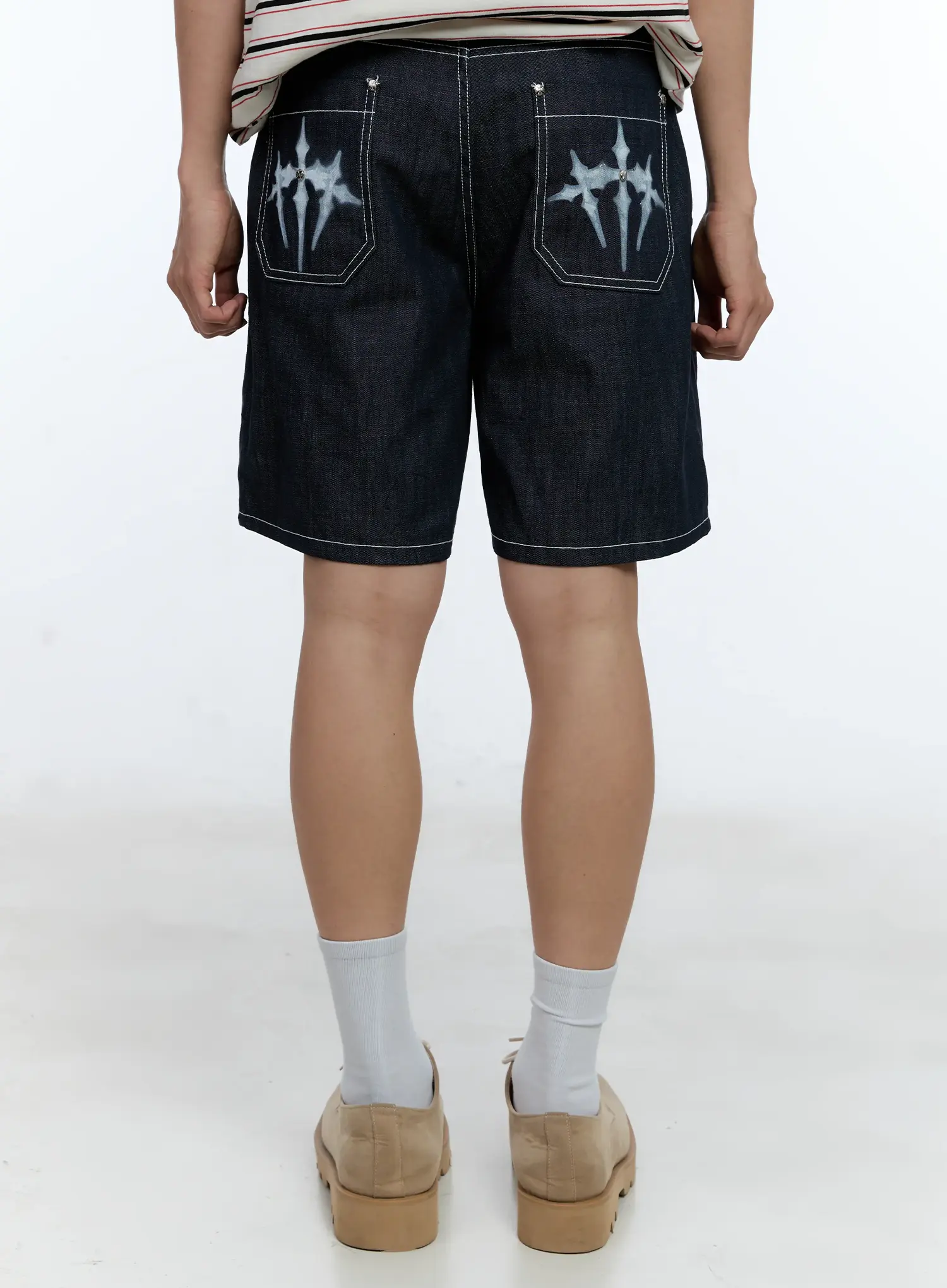 Men's Pleated Denim Jorts IL517 - Image 11