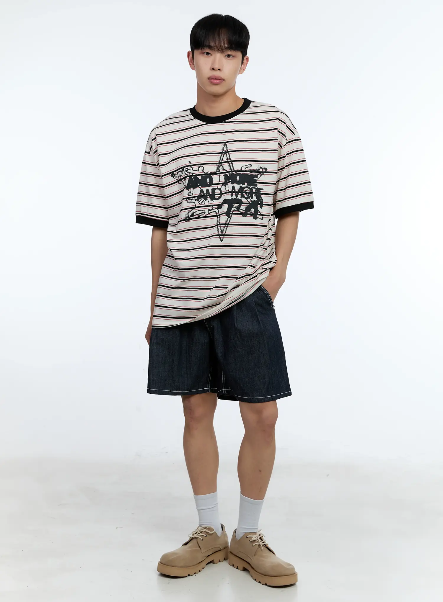 Men's Pleated Denim Jorts IL517 - Image 13
