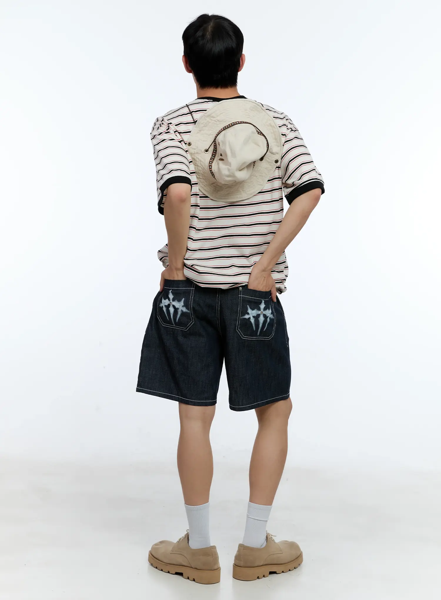 Men's Pleated Denim Jorts IL517 - Image 2