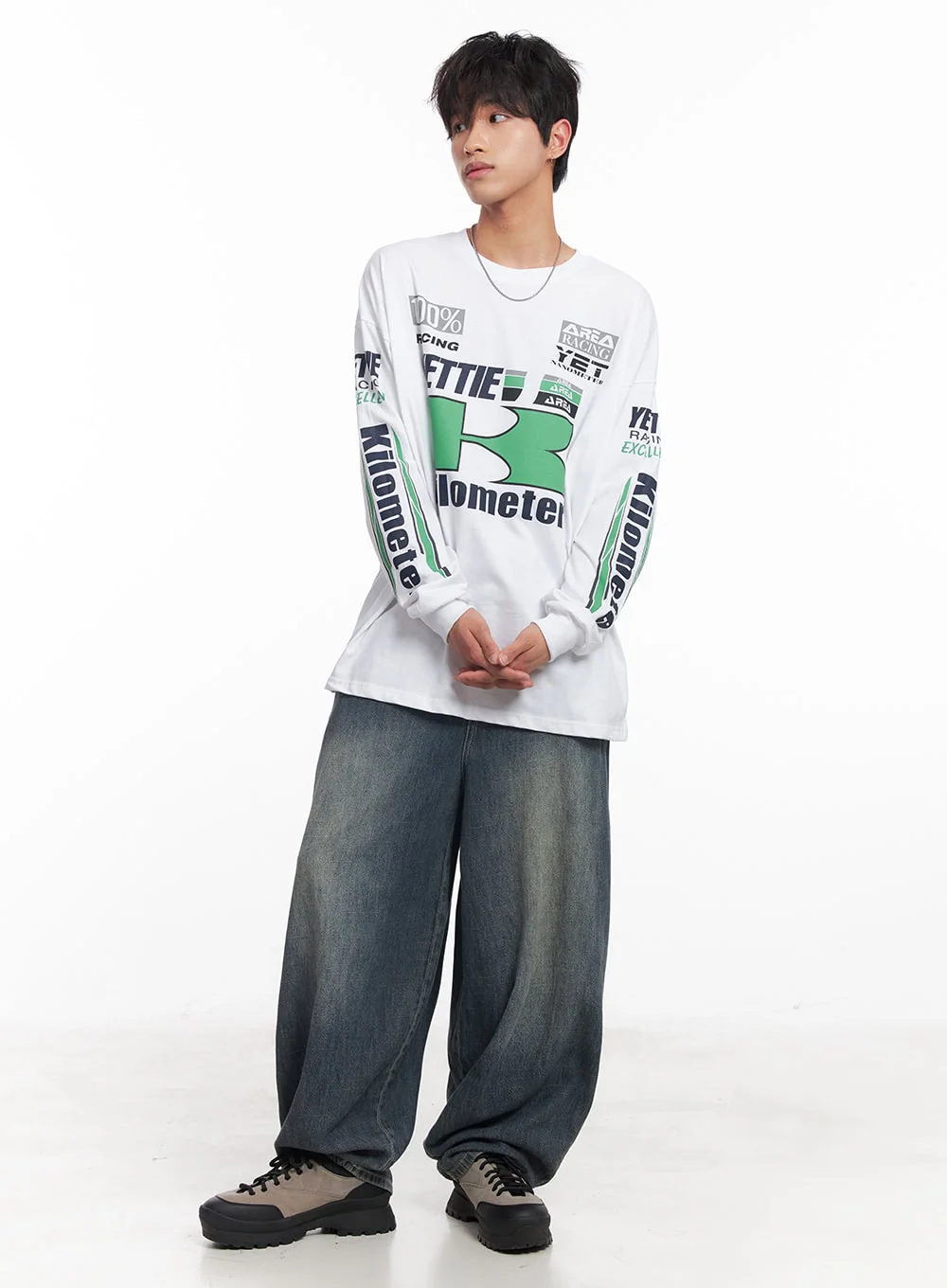 Men's Racer Graphic Long-Sleeve Top IY508 - Image 10