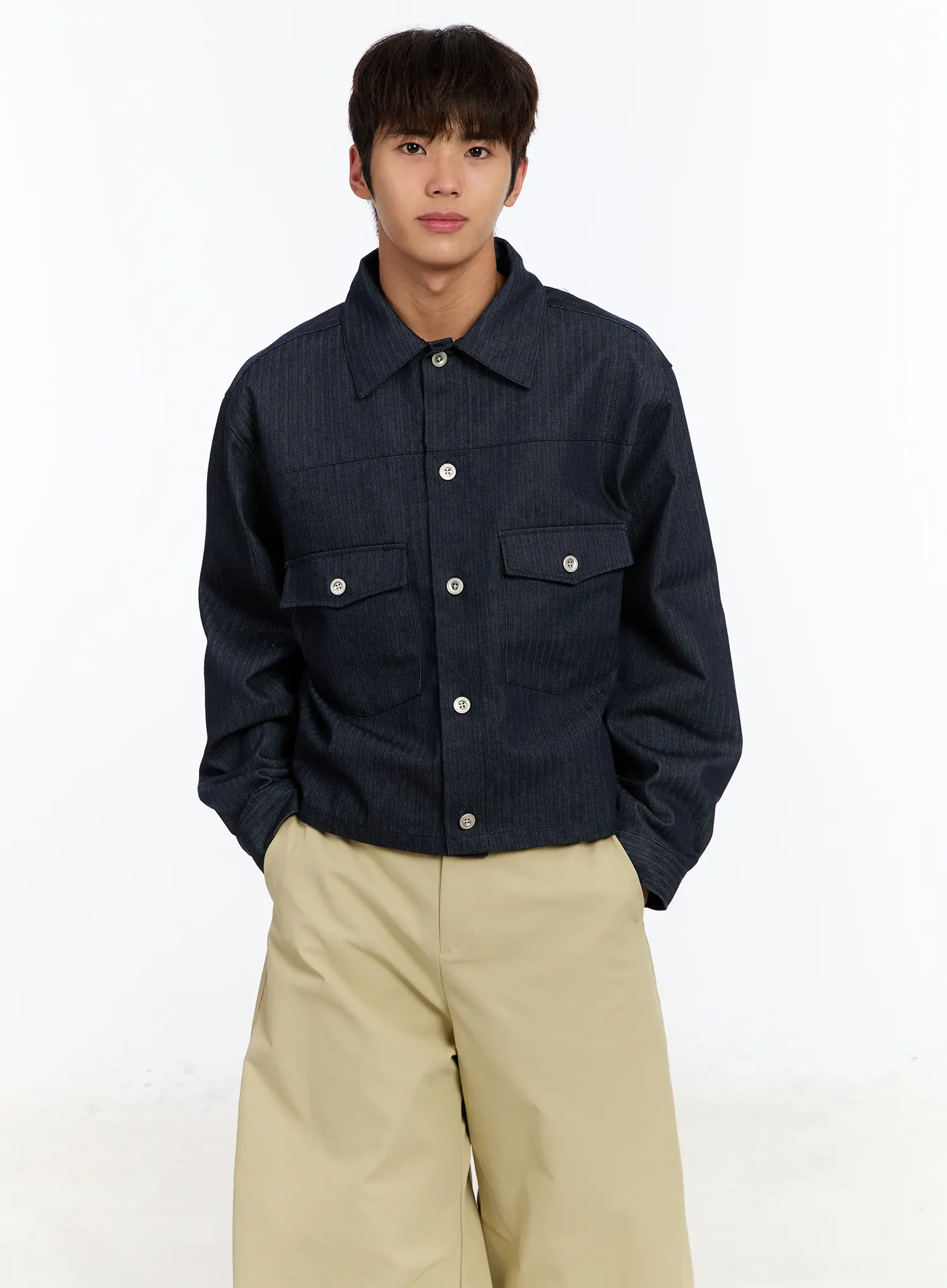 Men's Raw Denim Jacket IM530 - Image 3