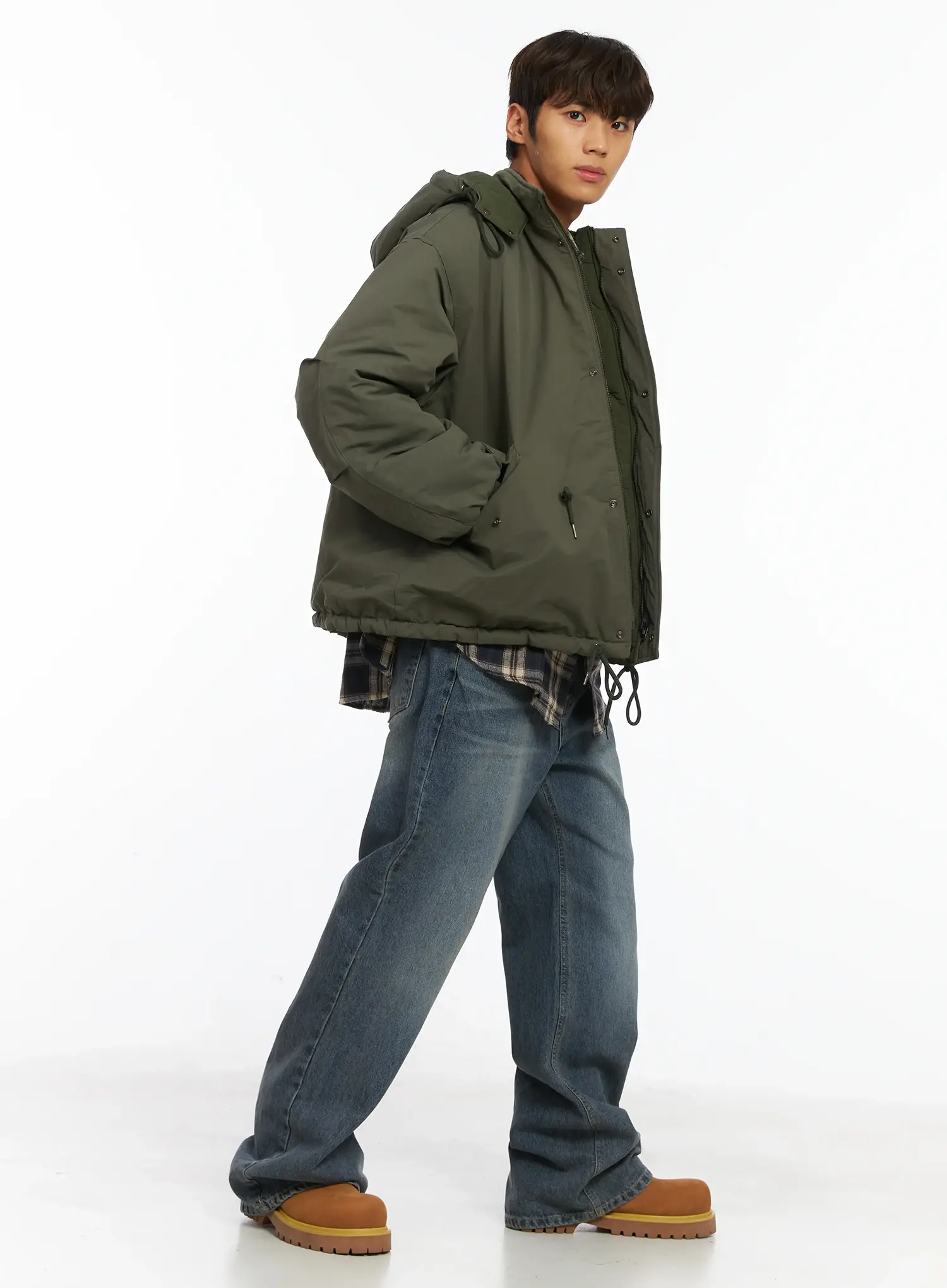 Men's Reversible Hooded Puffer Jacket IJ514 - Image 9