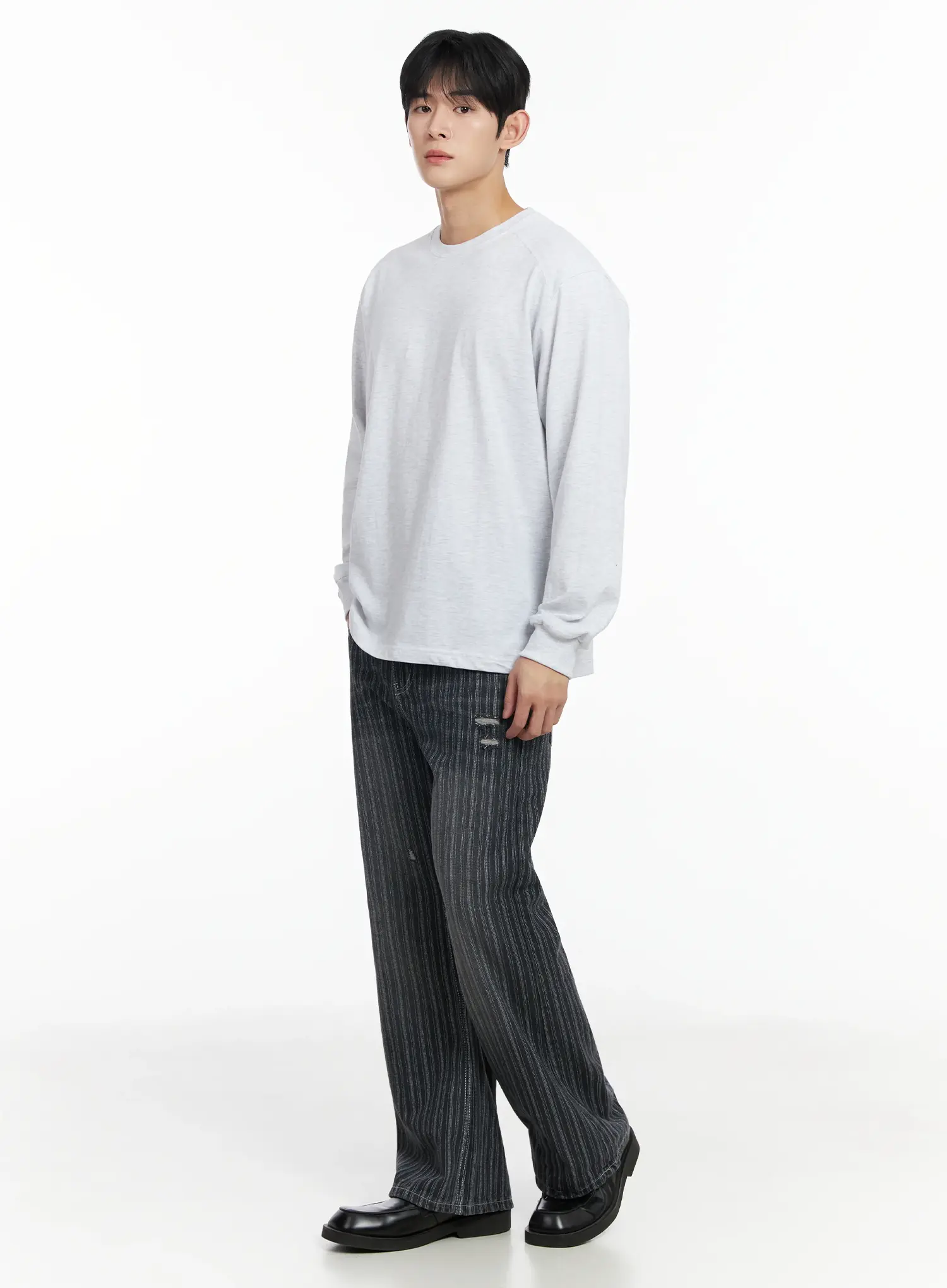 Men's Ribbed Cuff Long Sleeve Shirt IF517 - Image 12
