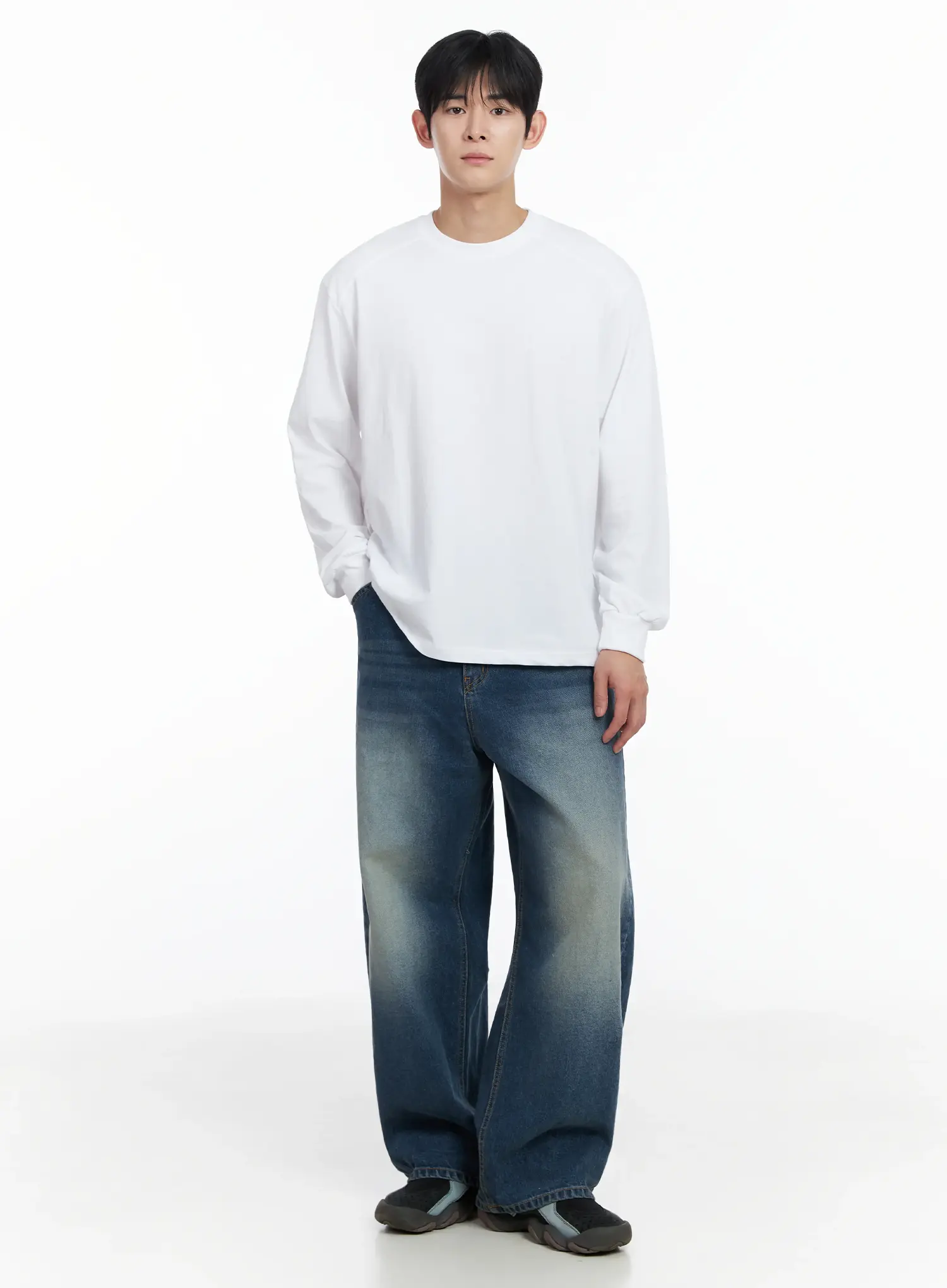 Men's Ribbed Cuff Long Sleeve Shirt IF517 - Image 9