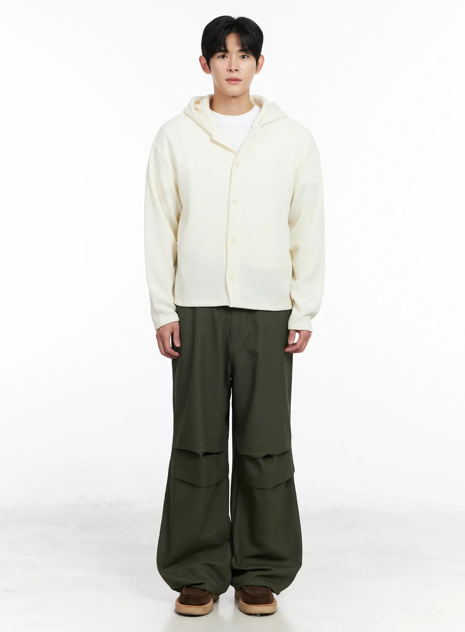 Men's Ribbed Knit Hooded Cardigan IM518 - Image 3