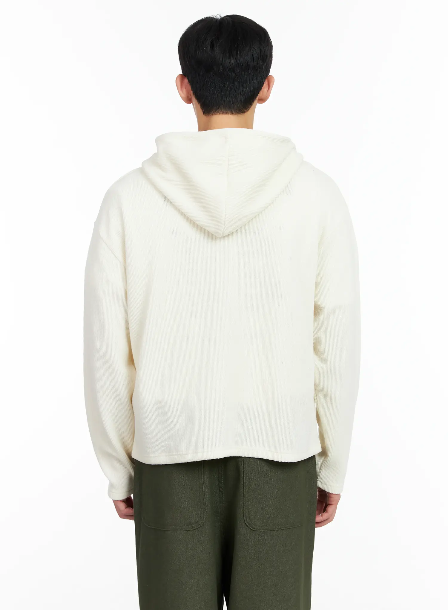Men's Ribbed Knit Hooded Cardigan IM518 - Image 5