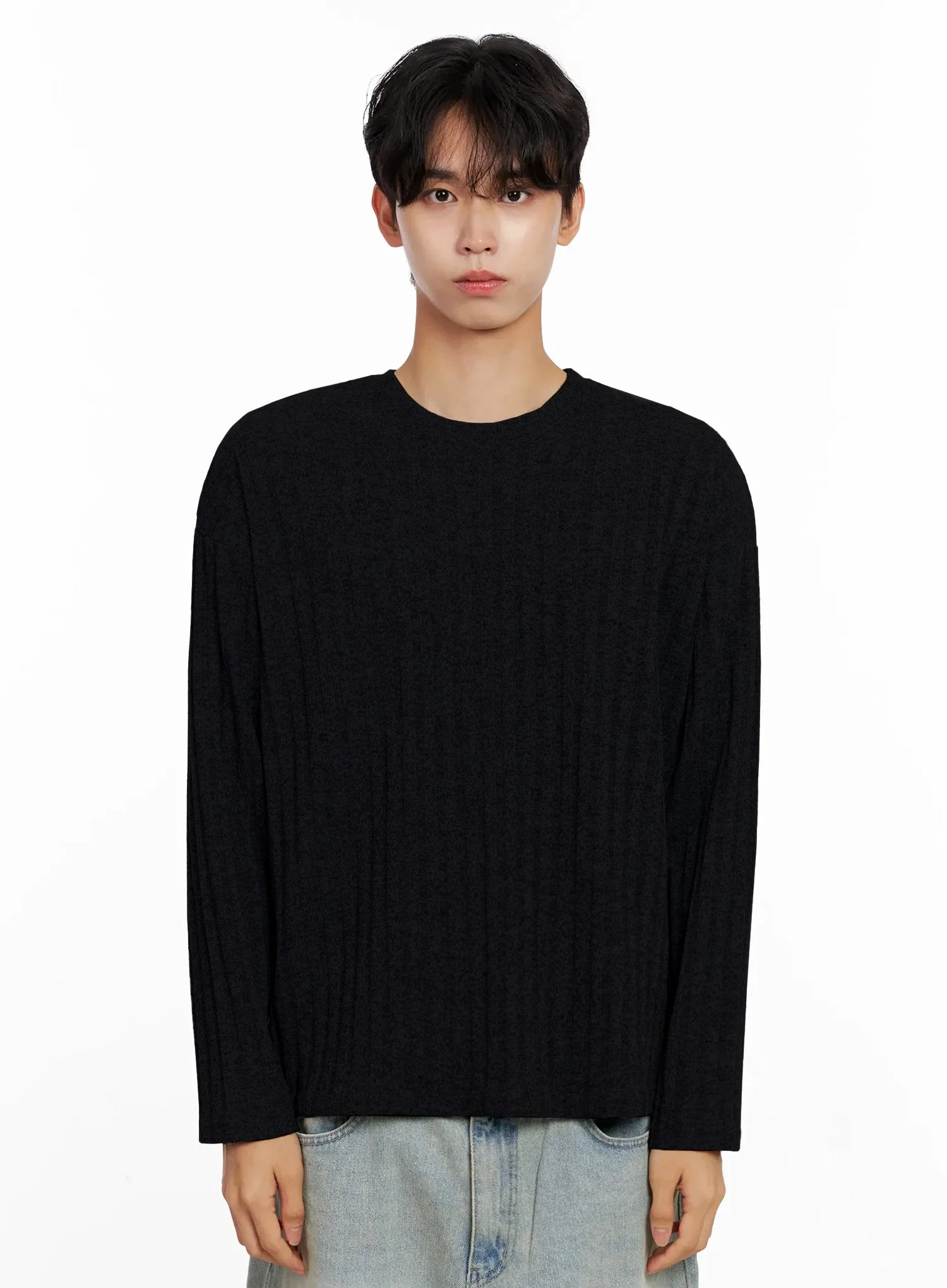 Men's Ribbed Knit Long Sleeve Shirt IO516 - Image 20