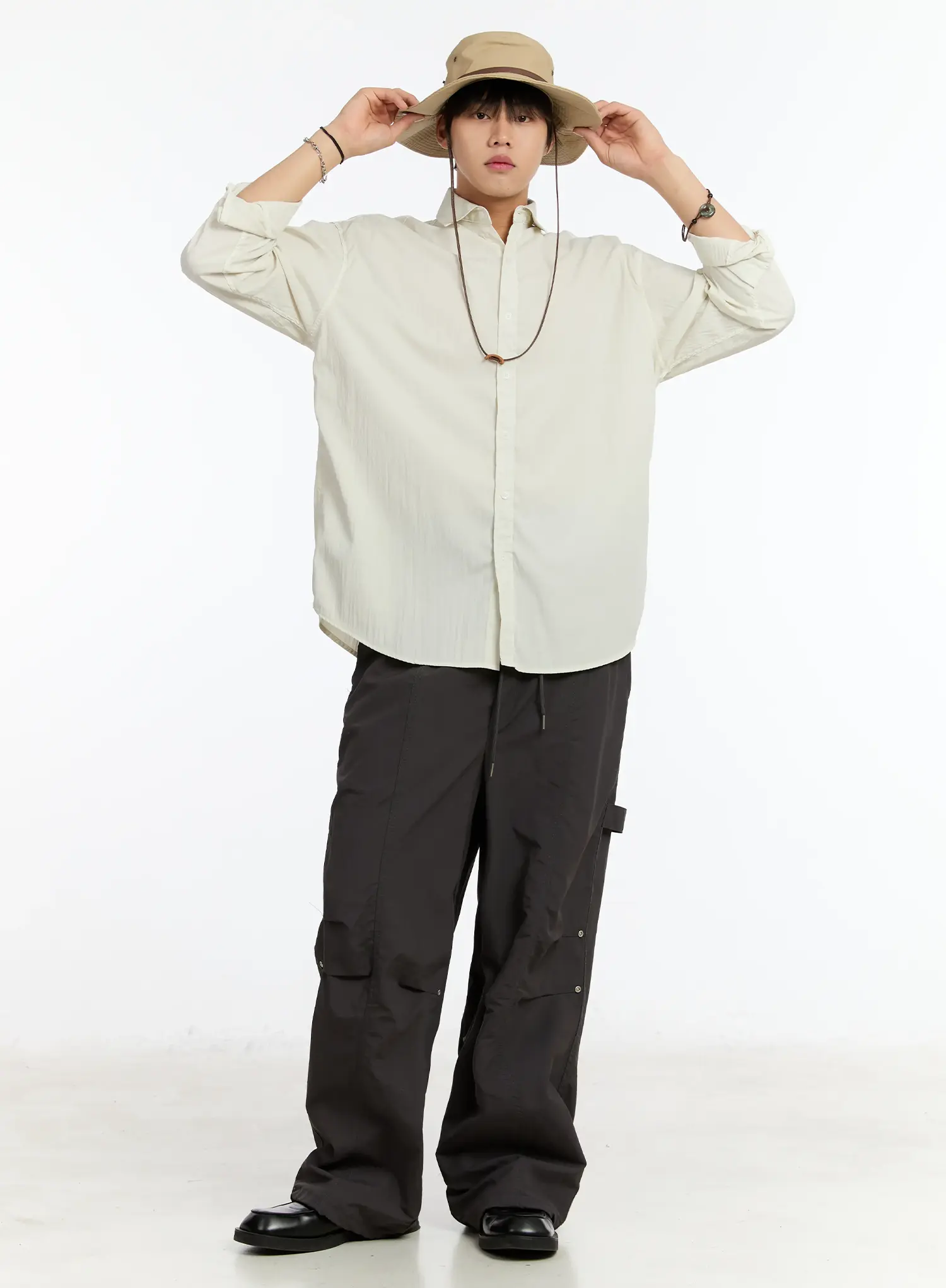 Men's Rivet Detail Cargo Pants IM503 - Image 13