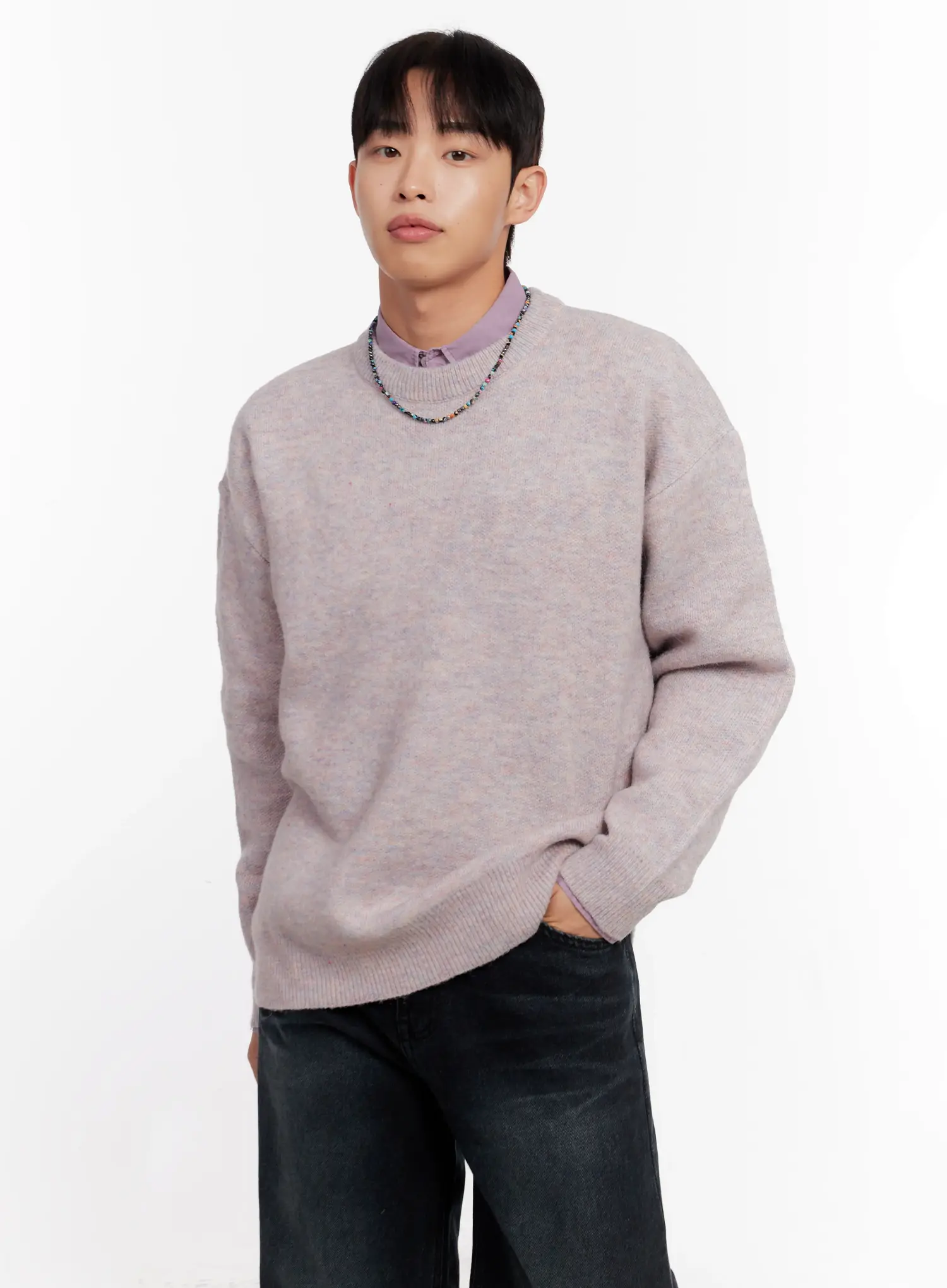 Men's Round Neck Sweater IO528 - Image 9