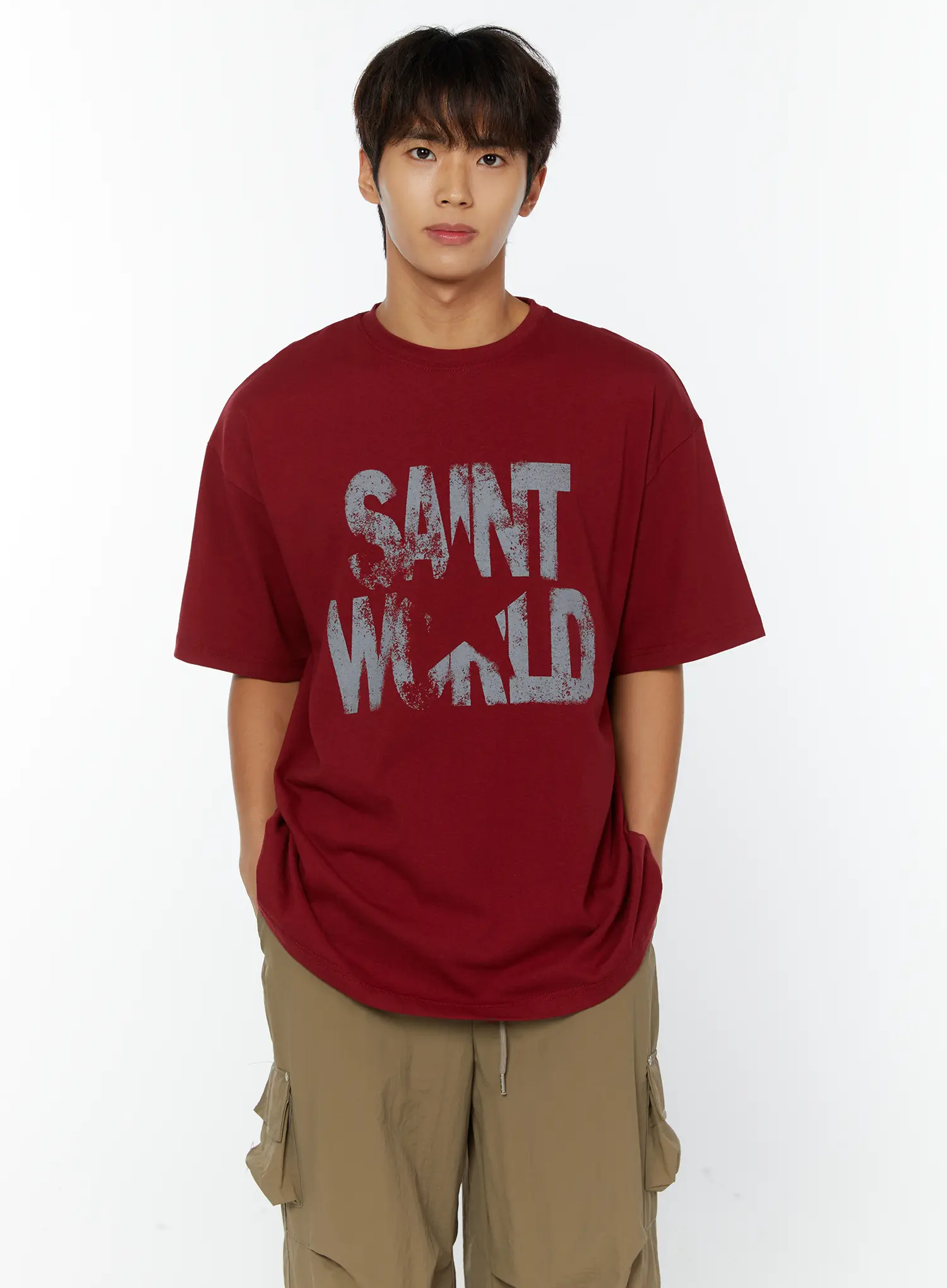 Men's Saint World Lettering Graphic T-Shirt IY508