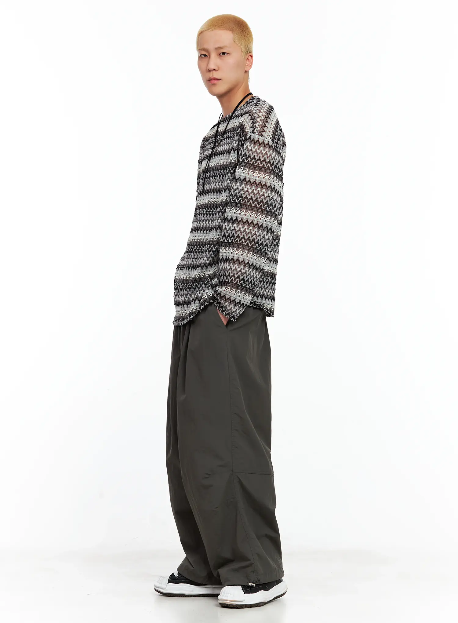 Men's Seam Detail Balloon-Fit Drawstring Pants IL511 - Image 13