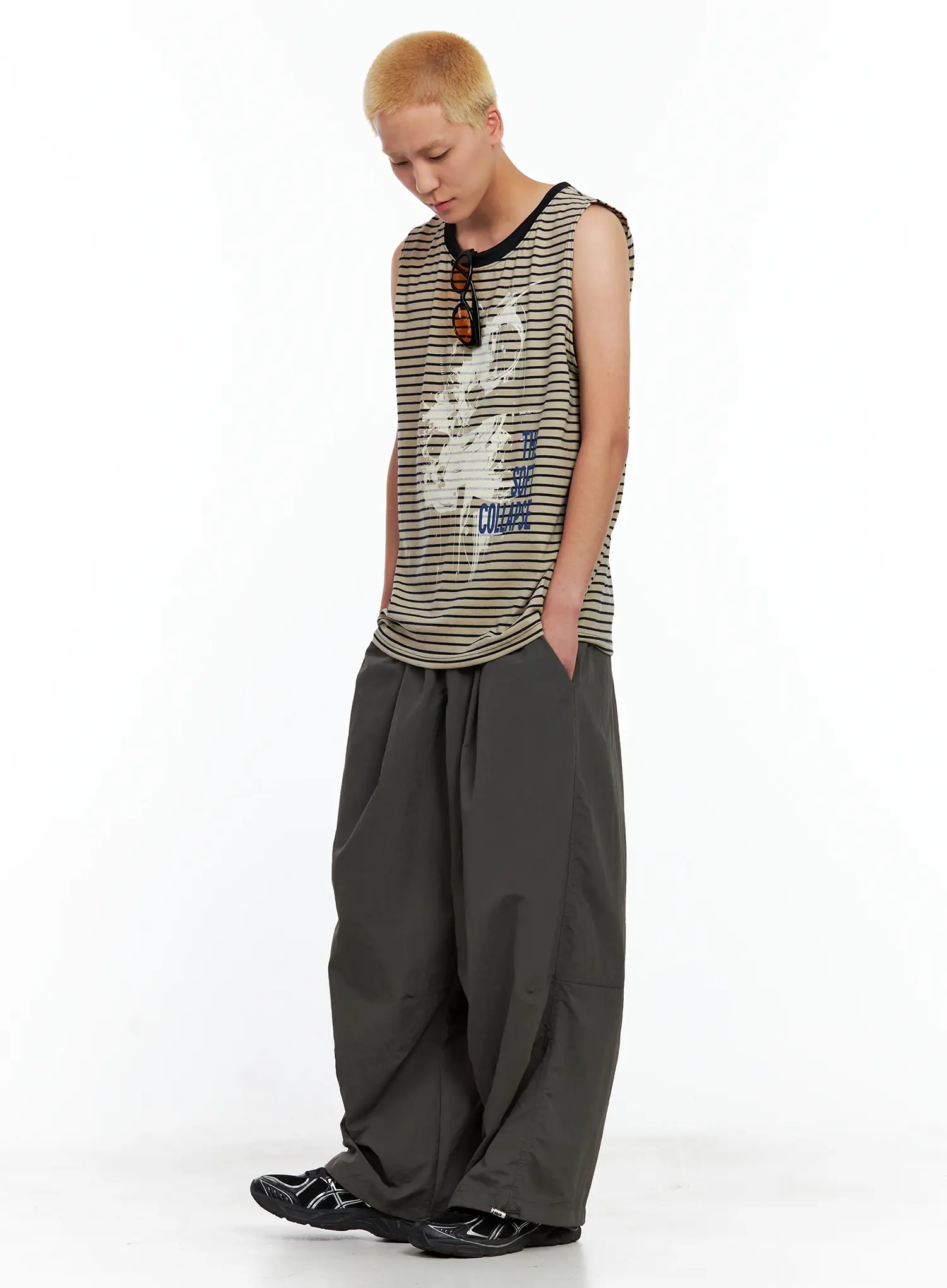 Men's Seam Detail Balloon-Fit Drawstring Pants IL511 - Image 15
