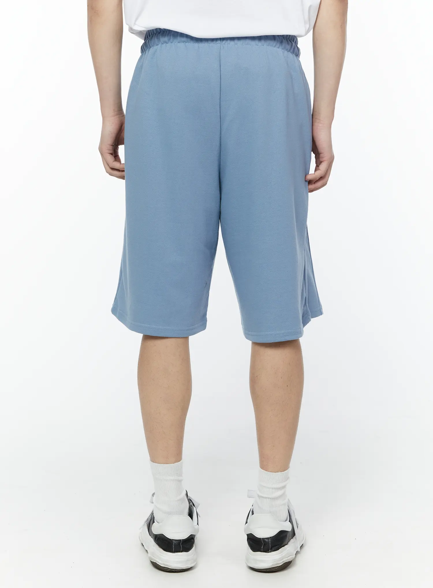 Men's Side Slit Bermuda Sweat Shorts (Light Blue) IY504 - Image 5
