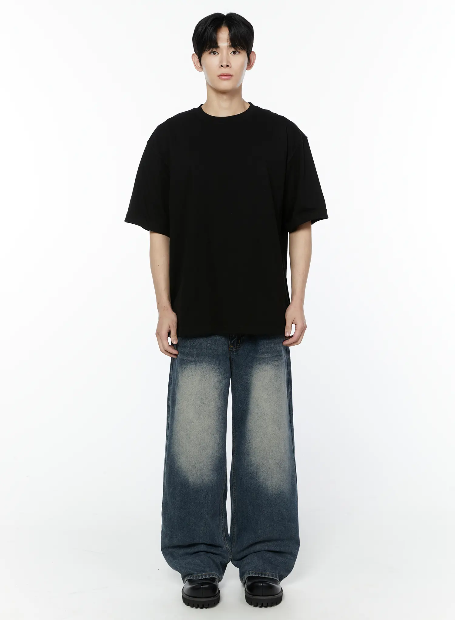 Men's Side Slit T-Shirt (Black) IY505 - Image 3