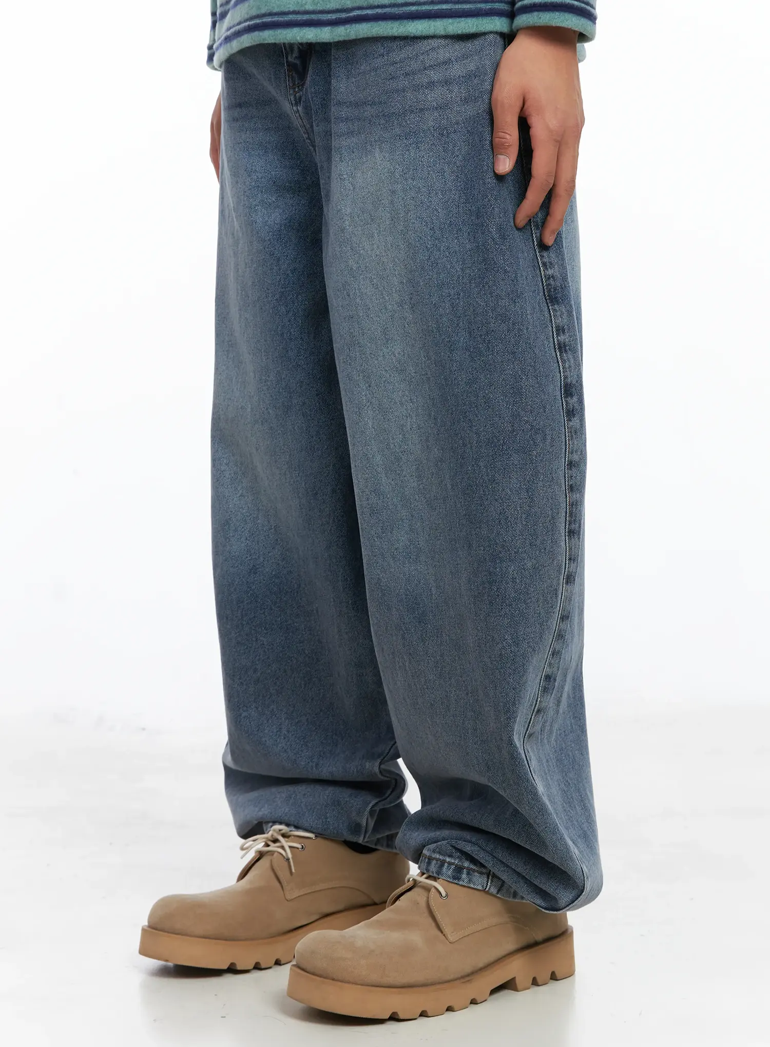 Men's Simple Balloon Fit Jeans IJ512 - Image 4