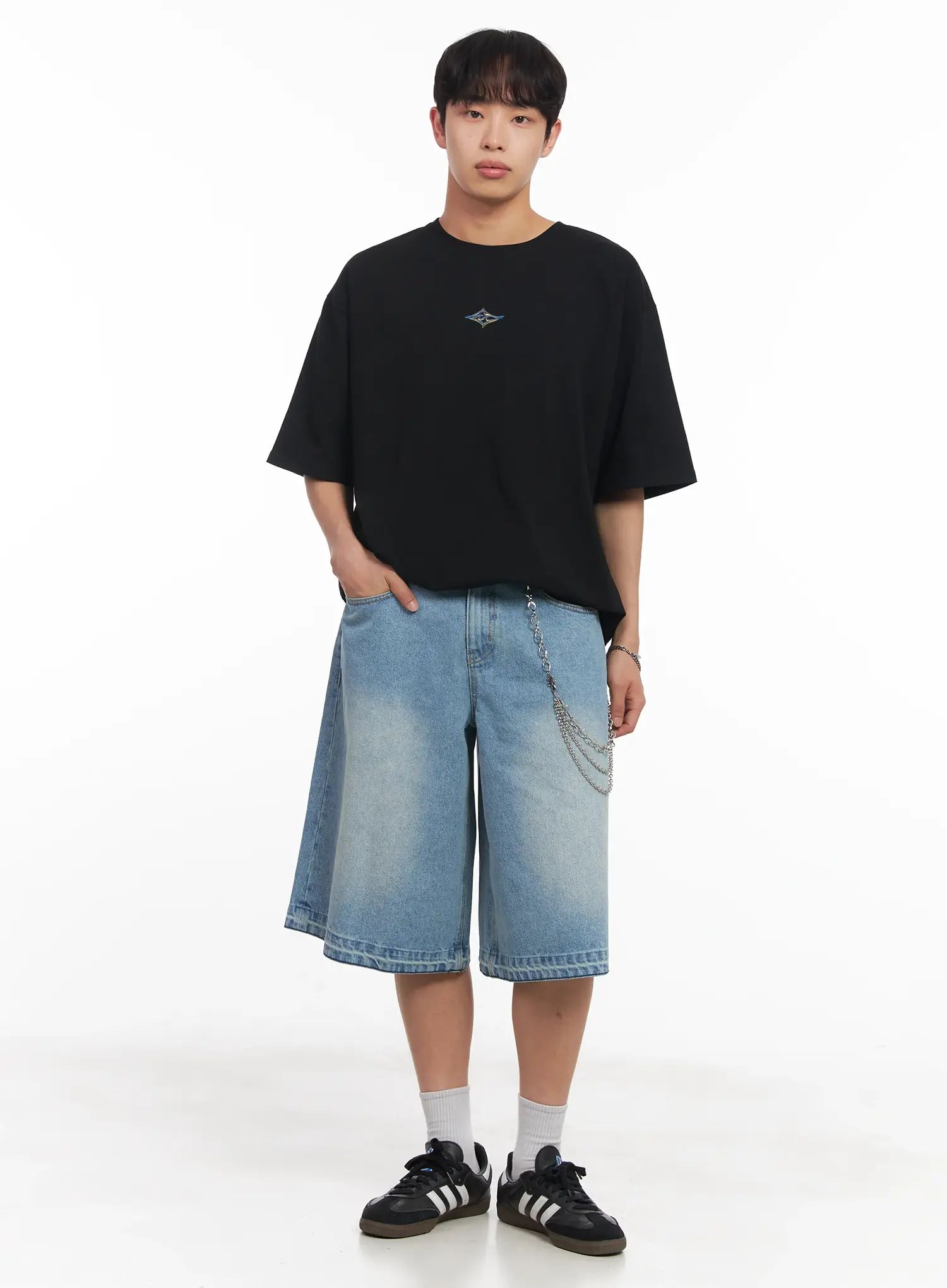 Men's Small Graphic Oversize Tee IU518 - Image 2