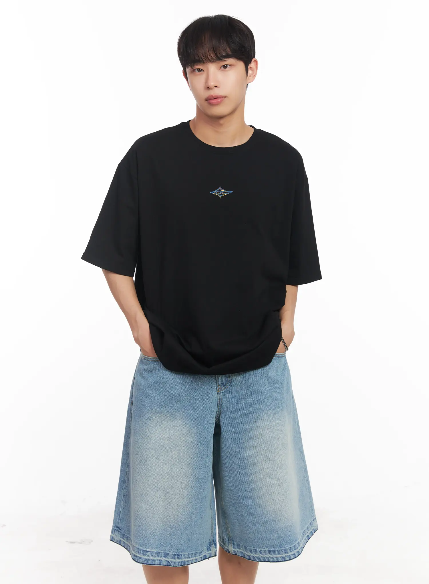 Men's Small Graphic Oversize Tee IU518 - Image 3