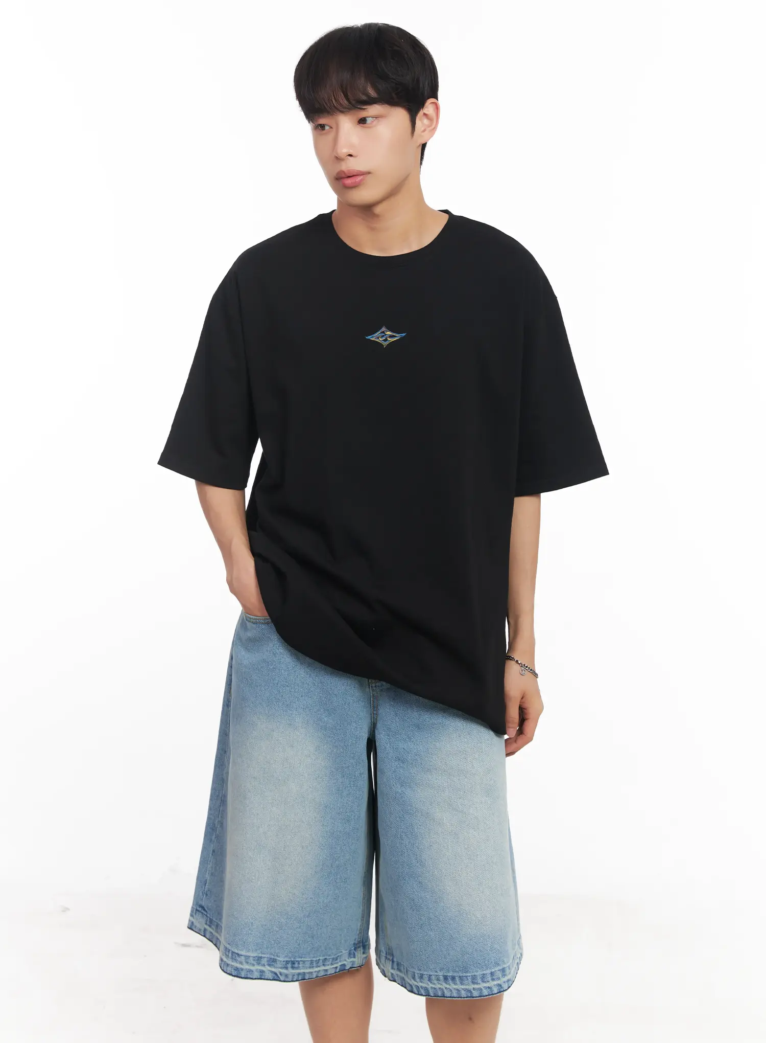 Men's Small Graphic Oversize Tee IU518 - Image 4