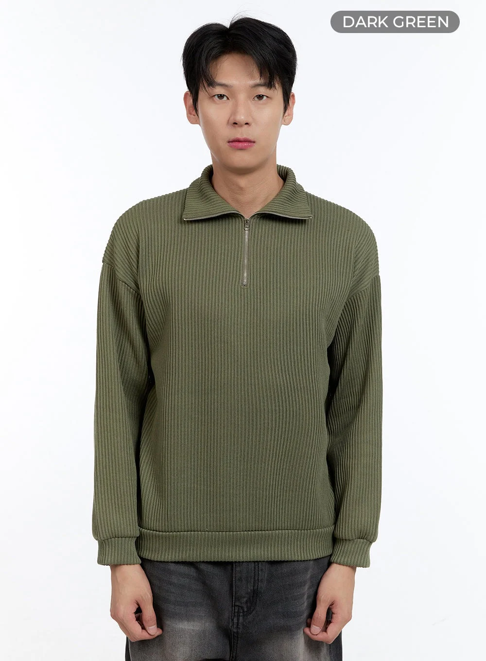 Men's Soft Cable Knit Zip-Up Pullover IG427 - Image 10