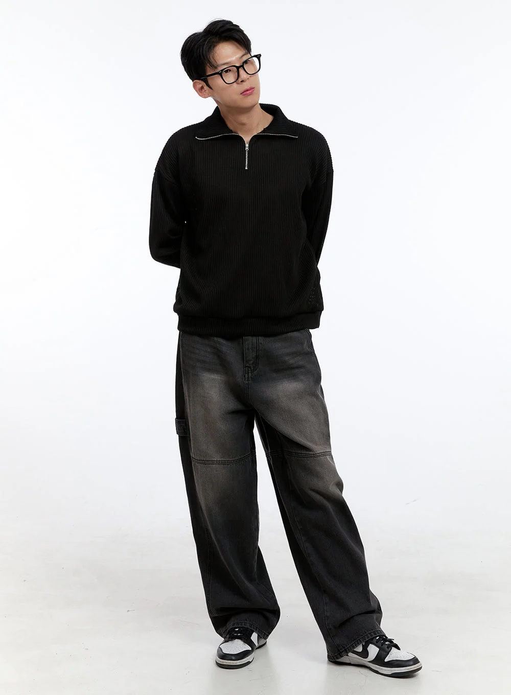 Men's Soft Cable Knit Zip-Up Pullover IG427 - Image 2