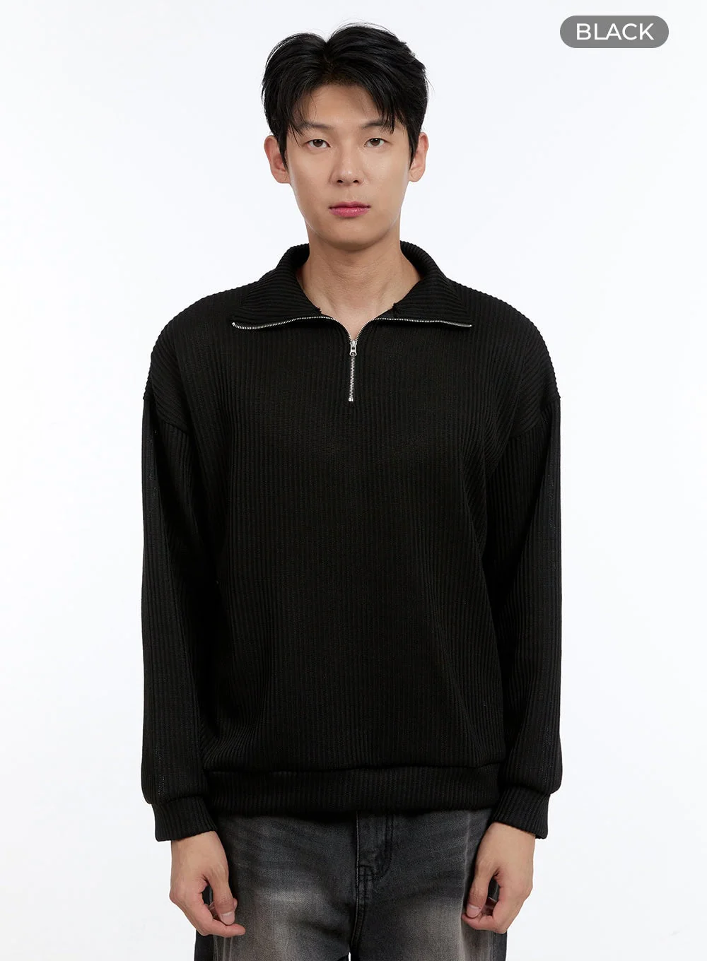 Men's Soft Cable Knit Zip-Up Pullover IG427 - Image 8