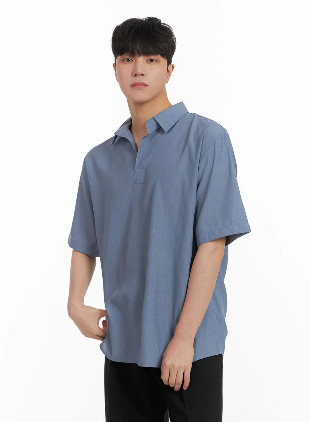 Men's Solid Collar Shirt IA402 - Image 4