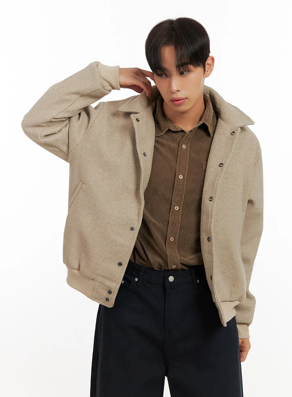 Men's Solid Collar Wool Jumper ID413 - Image 4