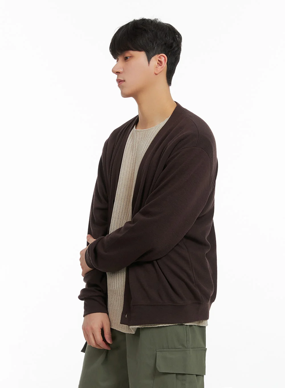 Men's Solid Cotton Cardigan IA402 - Image 5