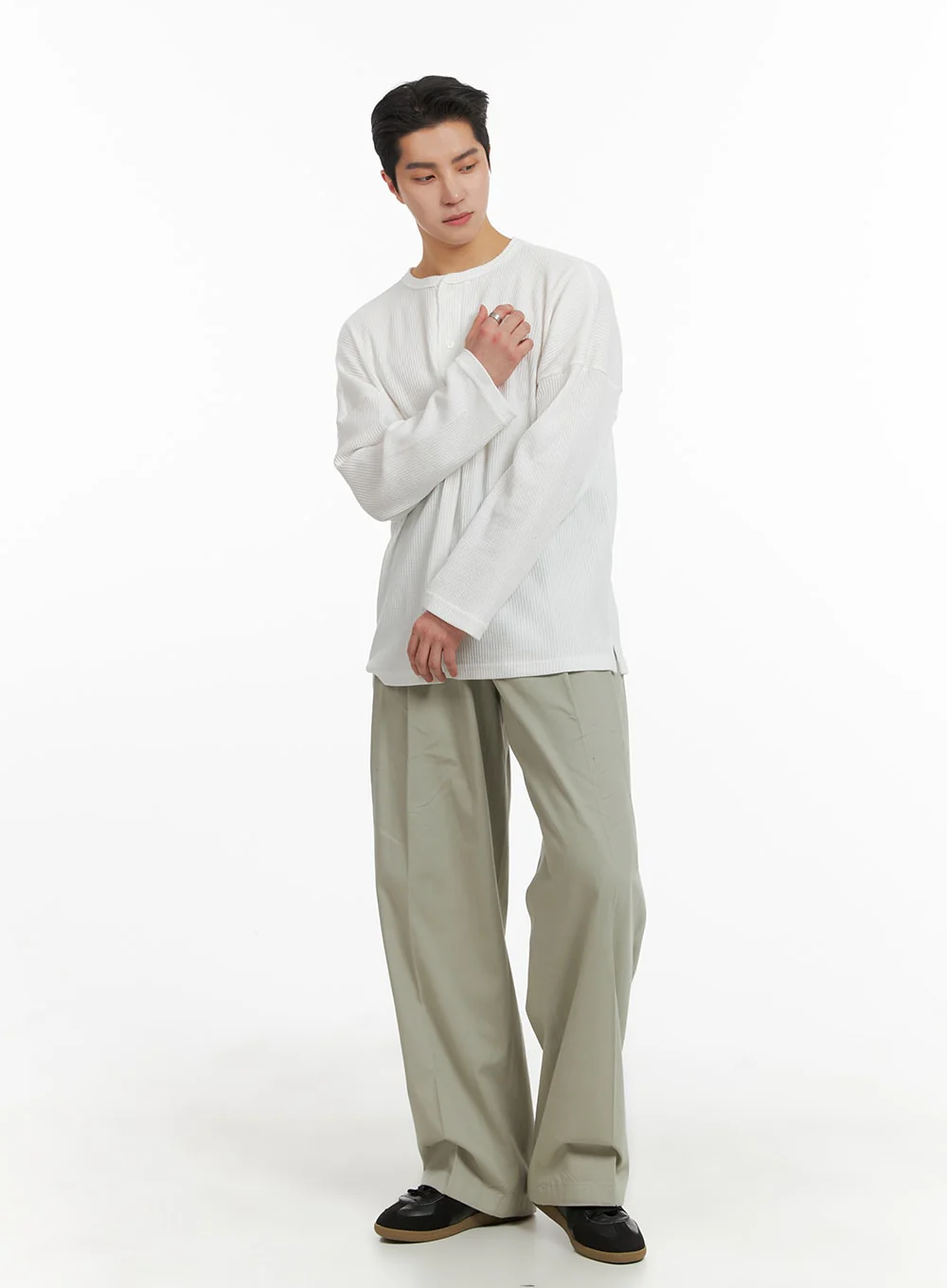 Men's Solid Cotton Suit Pants IA401 - Image 3