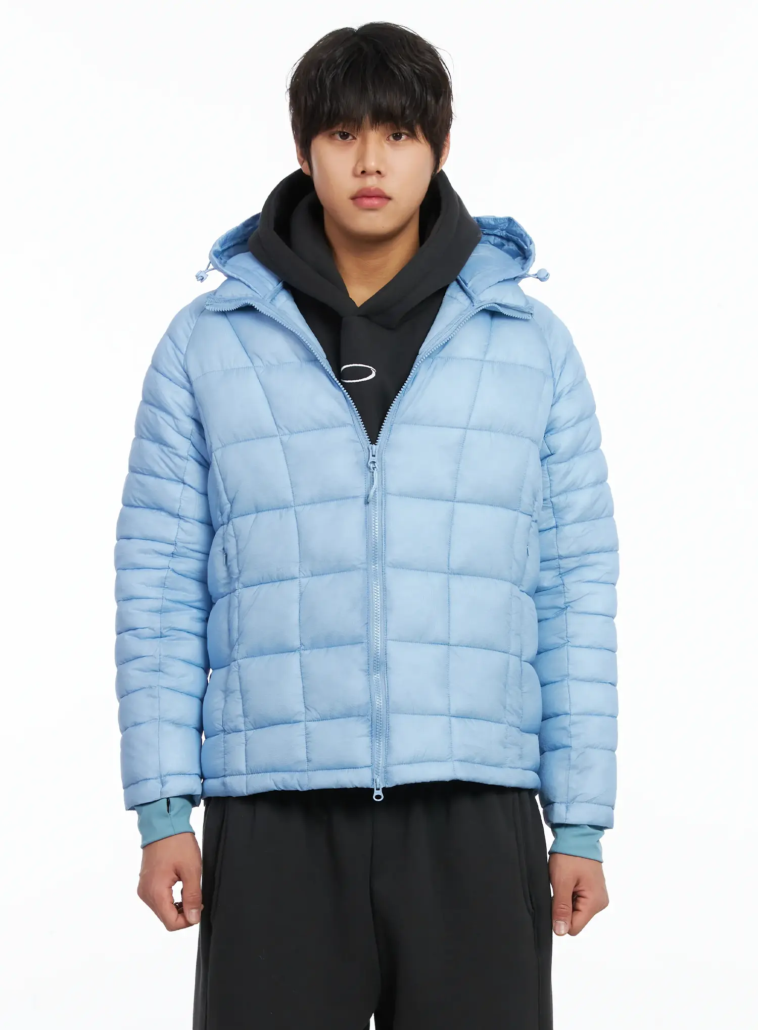 Men's Square Quilted Hooded Puffer Jacket IJ512 - Image 13