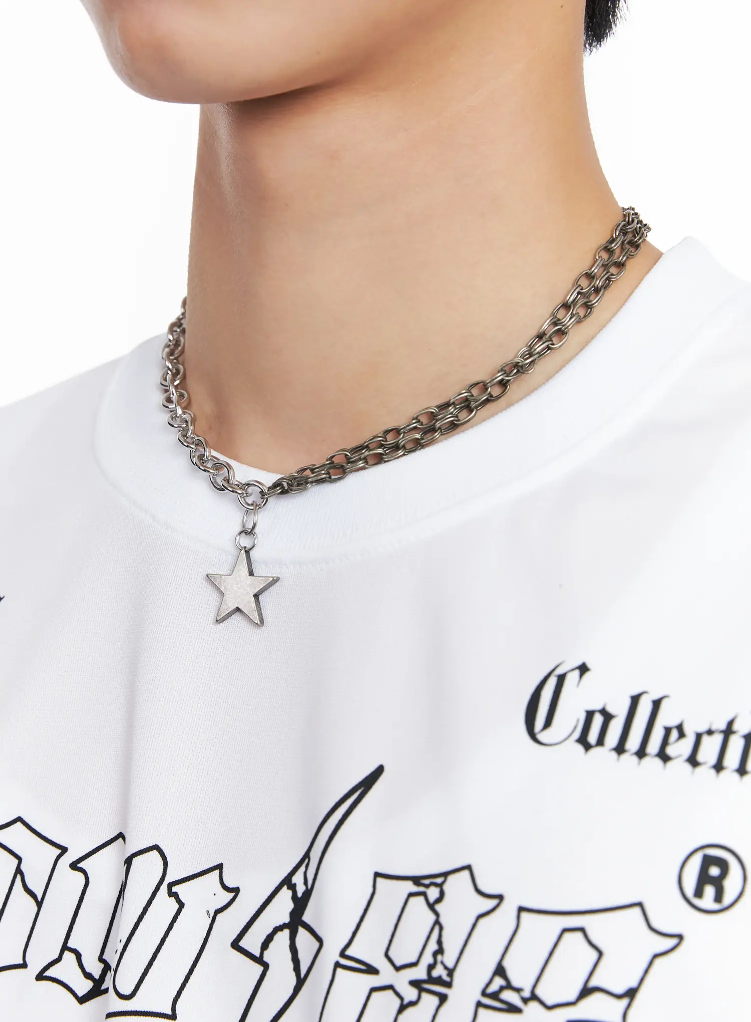 Men's Star Pendant Chain Necklace IL501 - Image 3