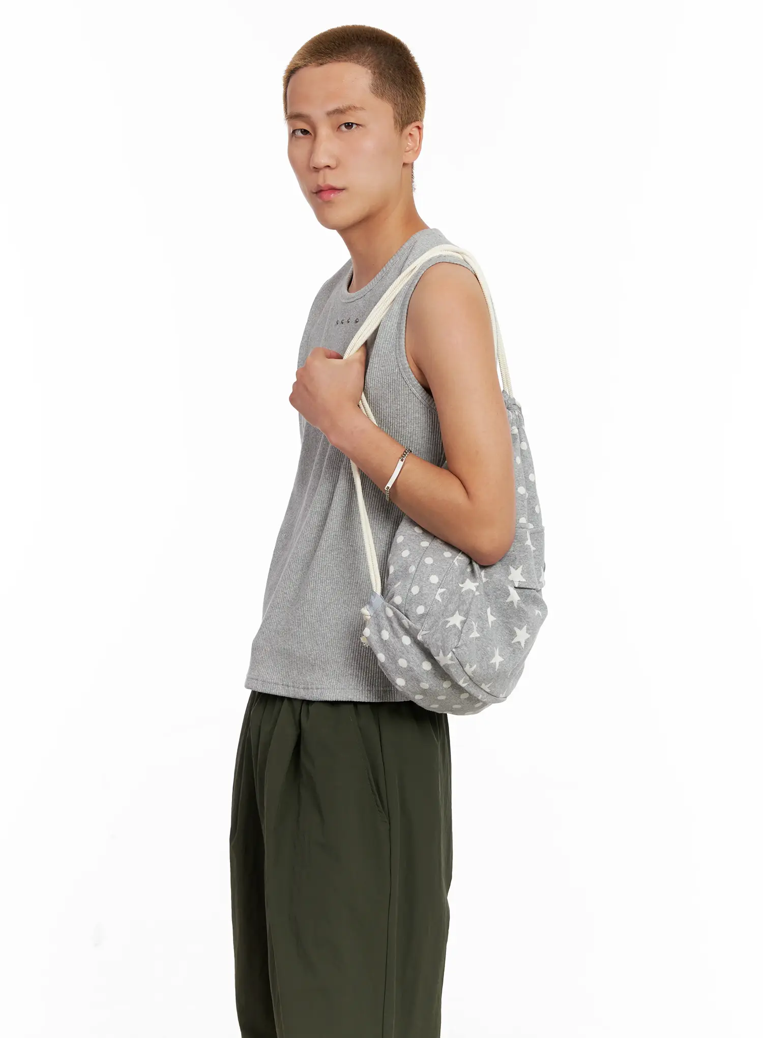 Men's Star Print Drawstring Bag IL518 - Image 3