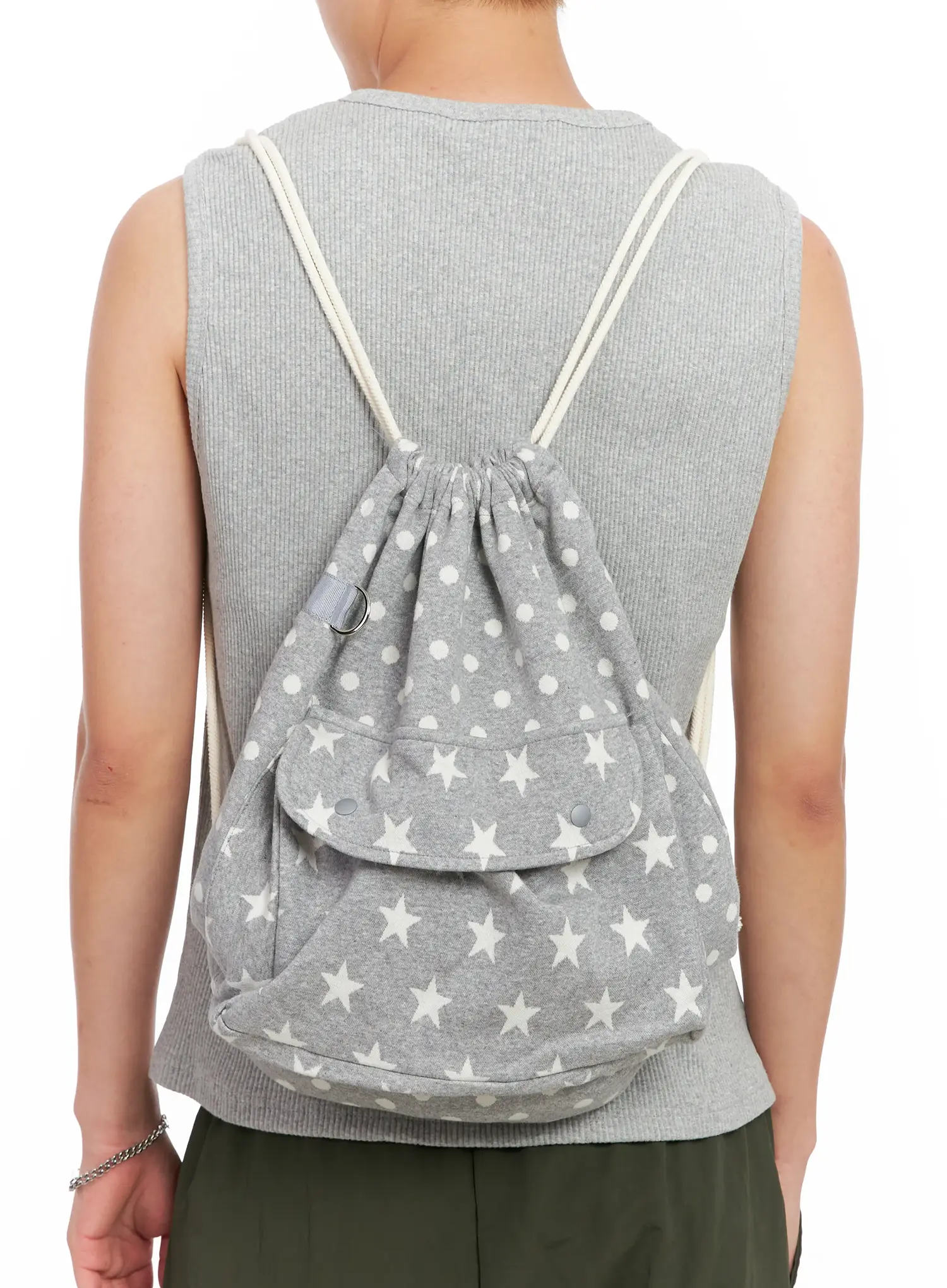 Men's Star Print Drawstring Bag IL518 - Image 5