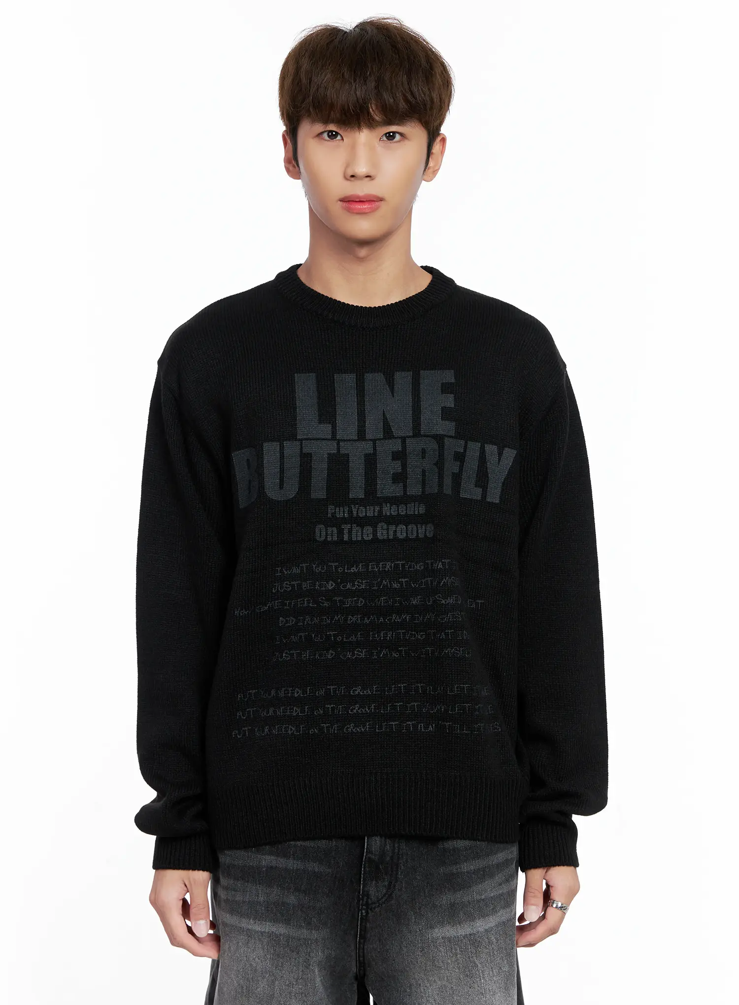 Men's Statement Graphic Knit Sweater IO502 - Image 10