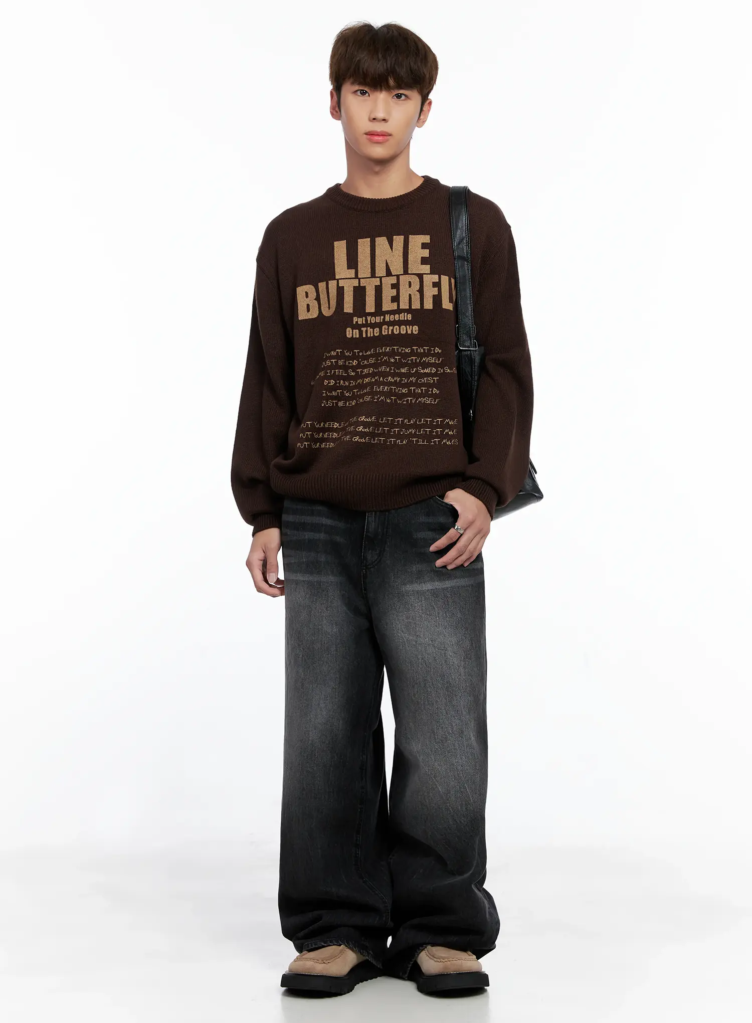Men's Statement Graphic Knit Sweater IO502 - Image 2