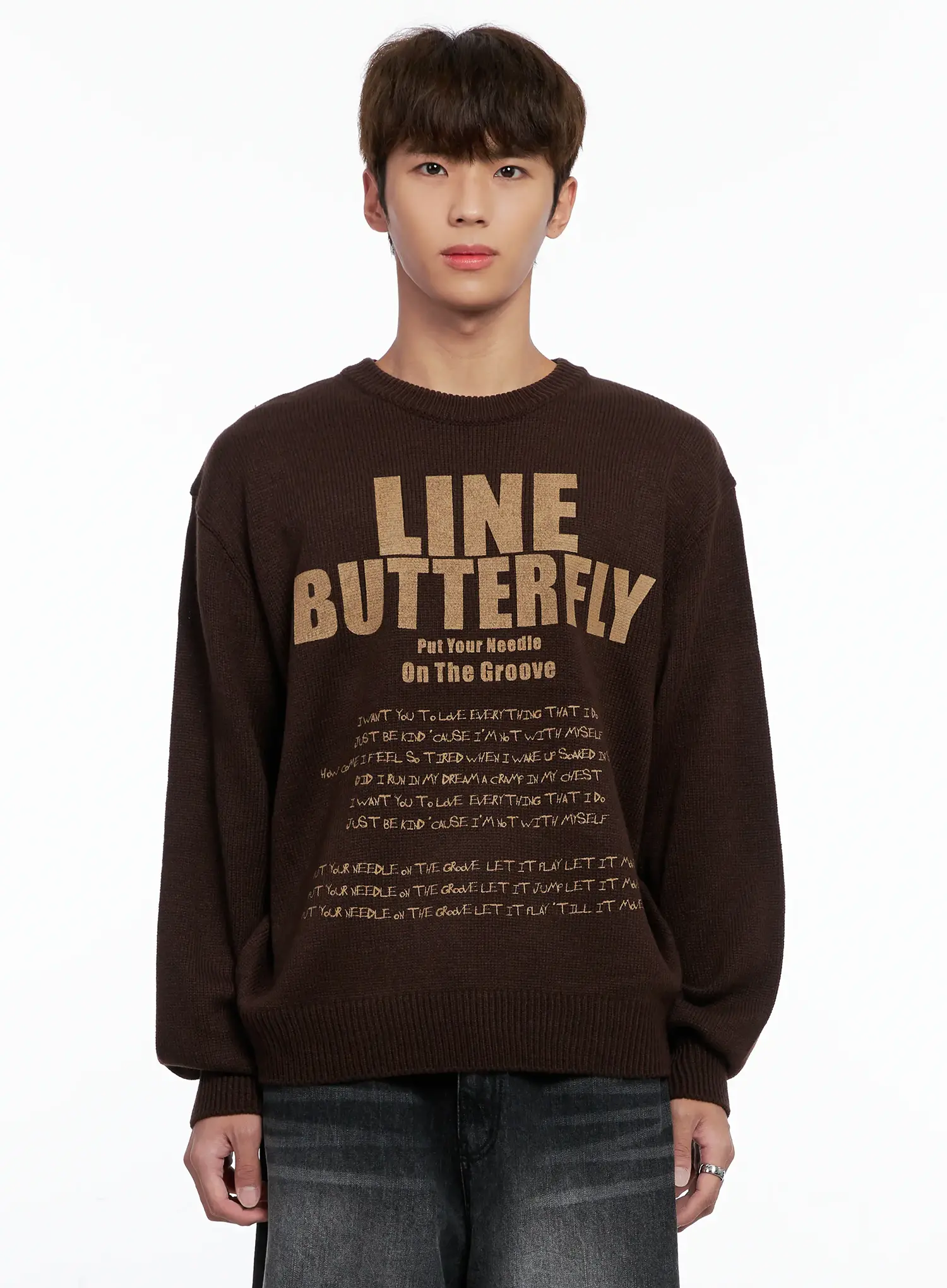 Men's Statement Graphic Knit Sweater IO502 - Image 9