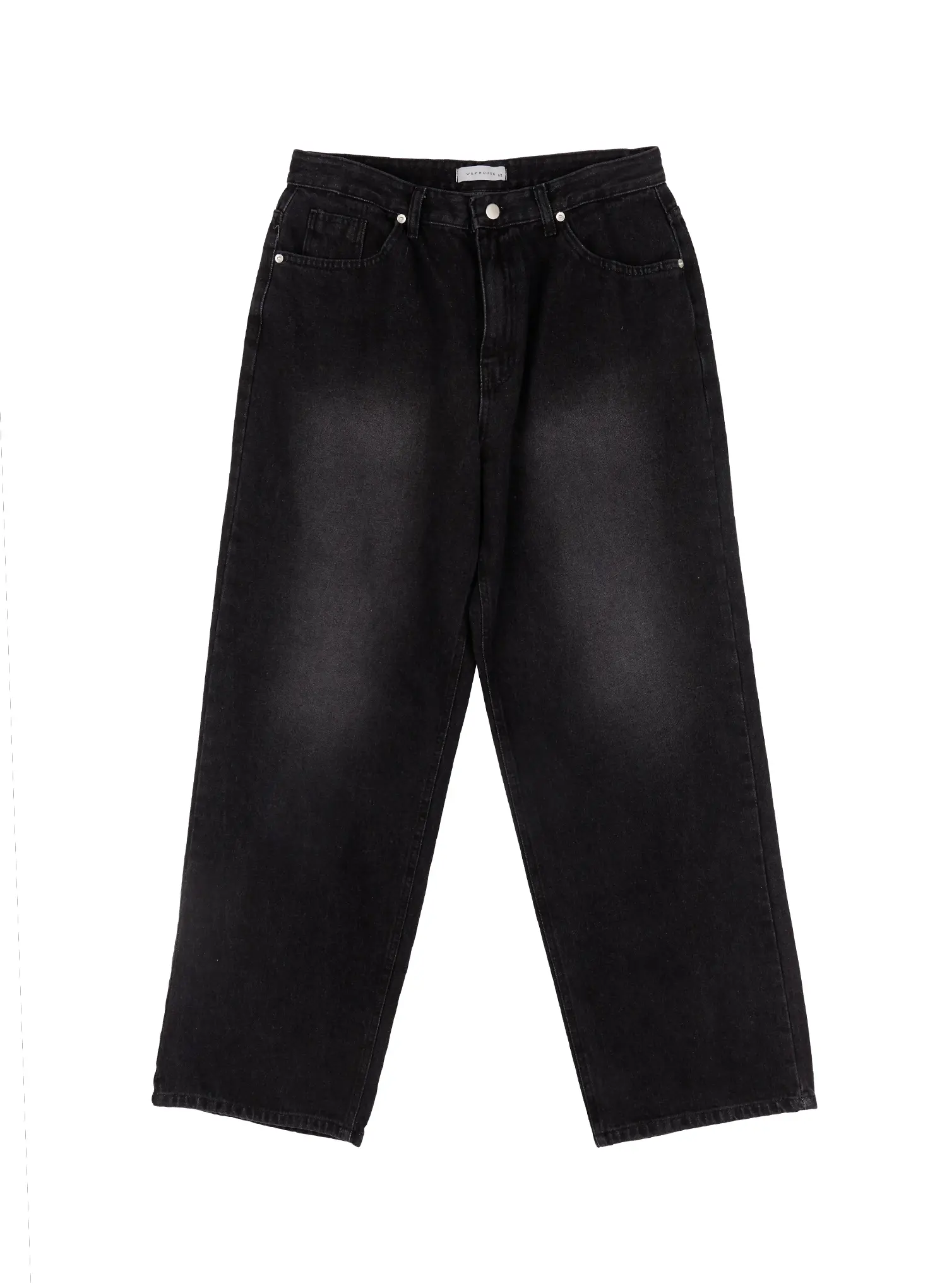 Men's Straight Semi-Wide Fleece Jeans (Black) IJ514 - Image 10