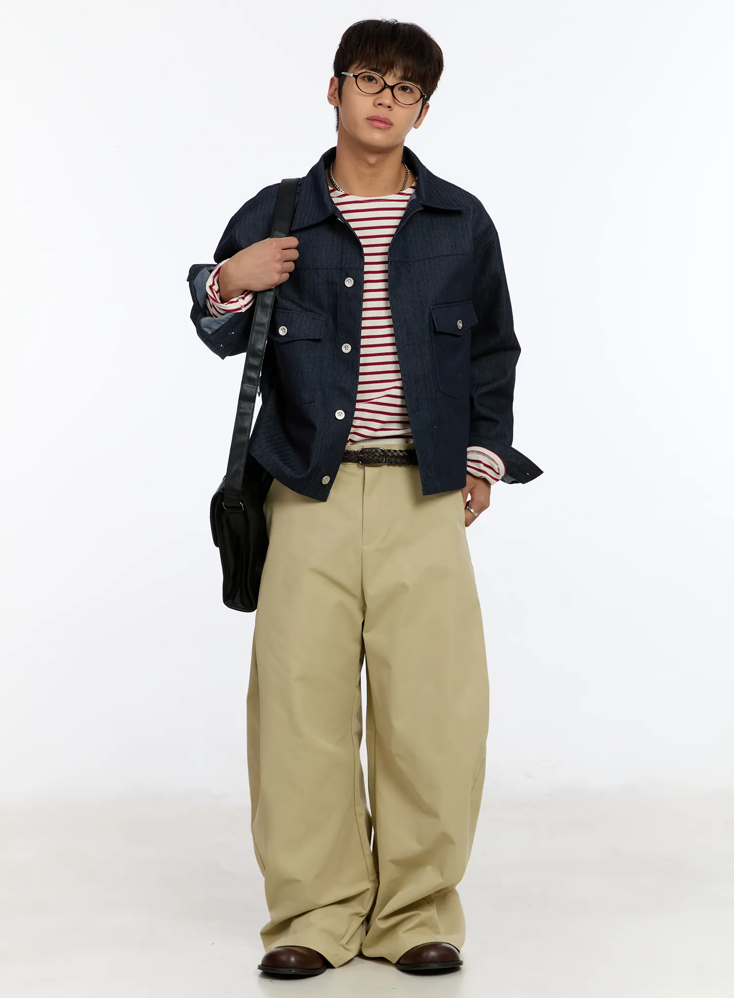 Men's Striped Boat Neck Long Sleeve Tee IM530 - Image 9