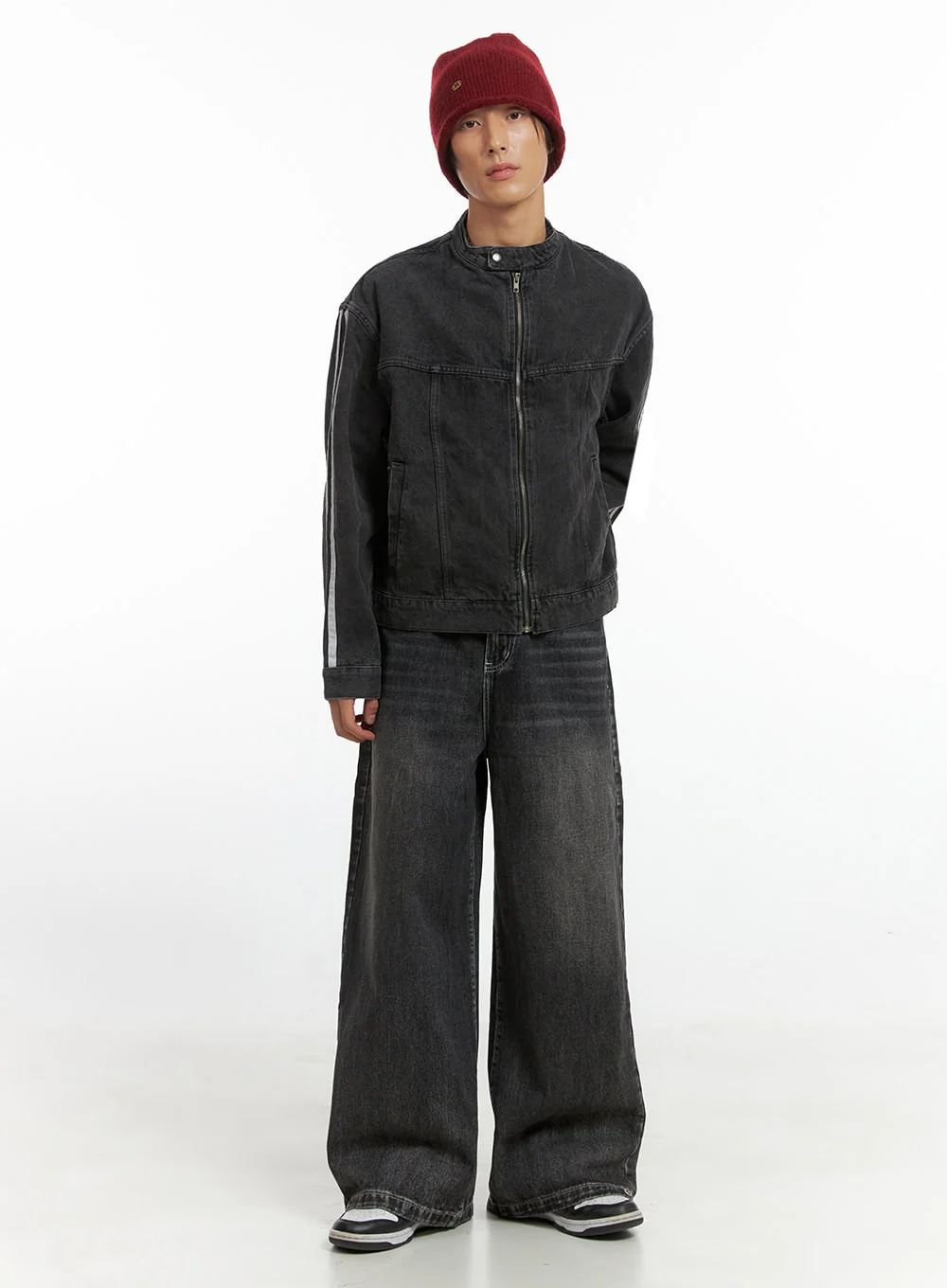 Men's Striped Button Denim Jacket IO417 - Image 6