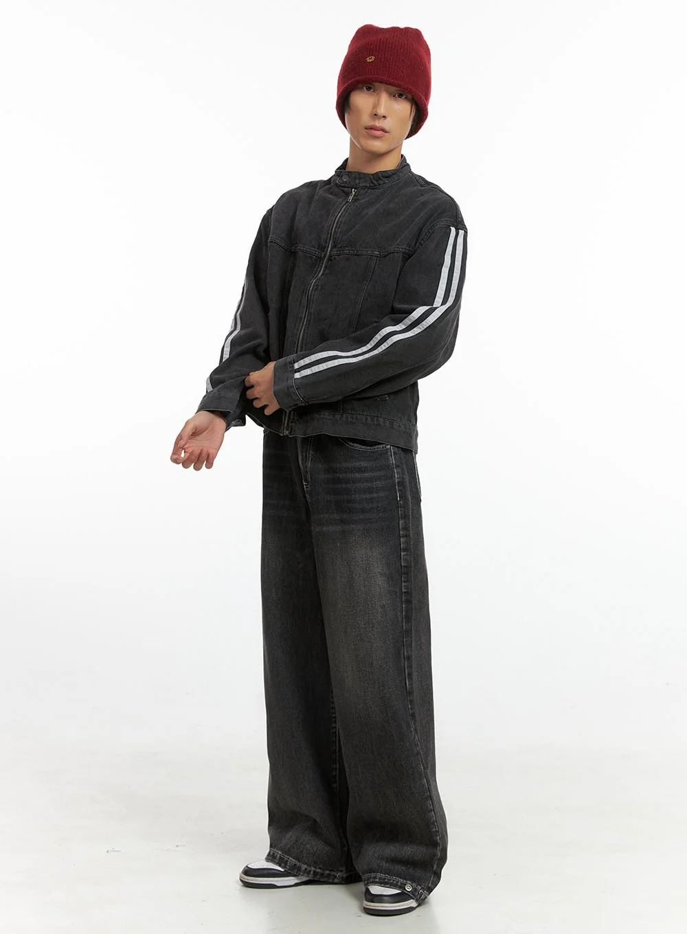 Men's Striped Button Denim Jacket IO417 - Image 7