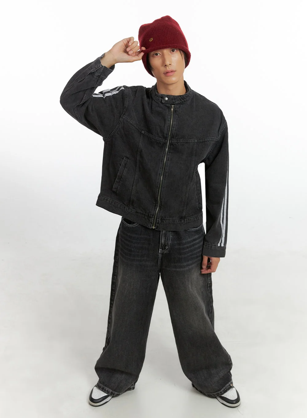 Men's Striped Button Denim Jacket IO417 - Image 9